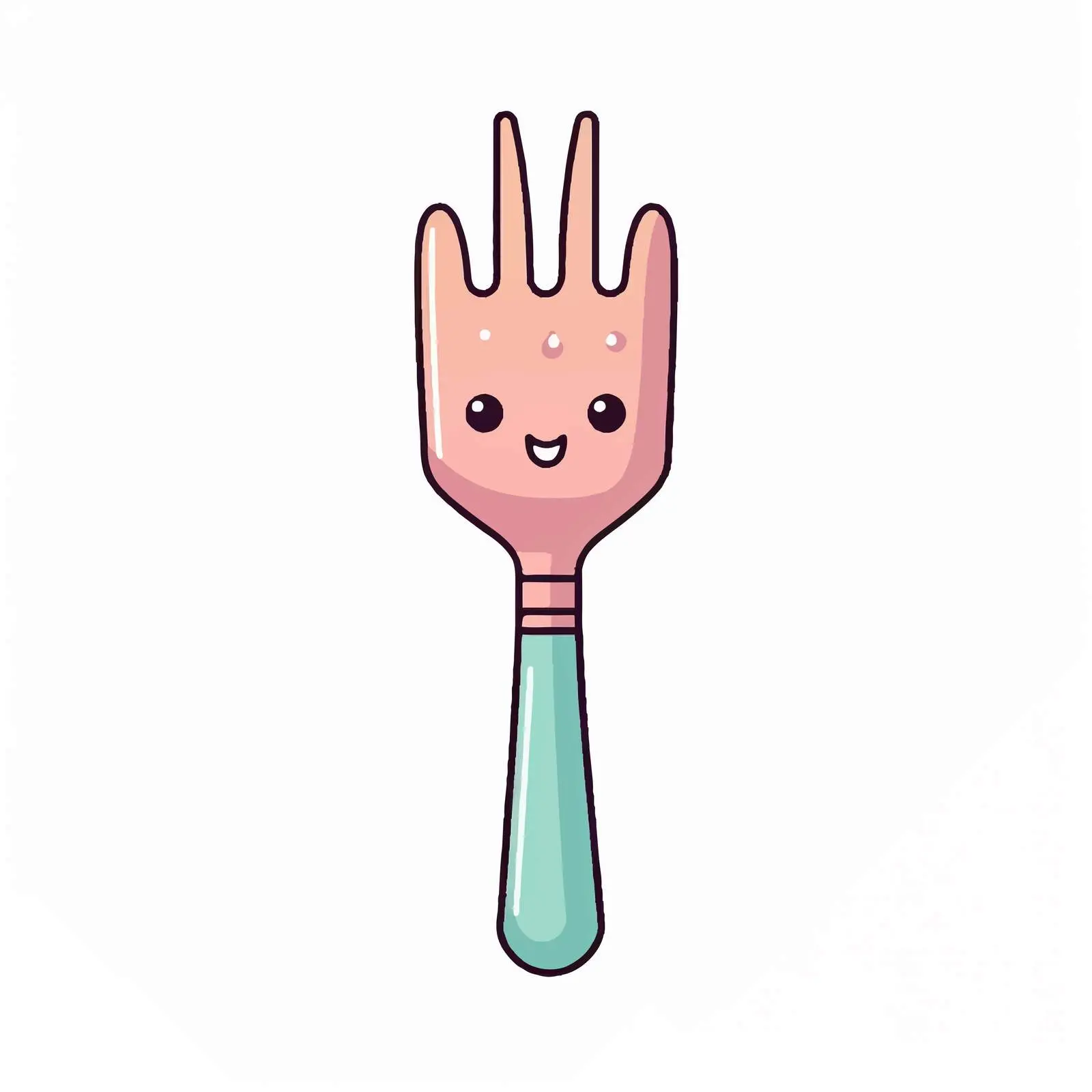 Kawaii Cartoon Fork Cutlery Vector Illustration — free download from Dotvec