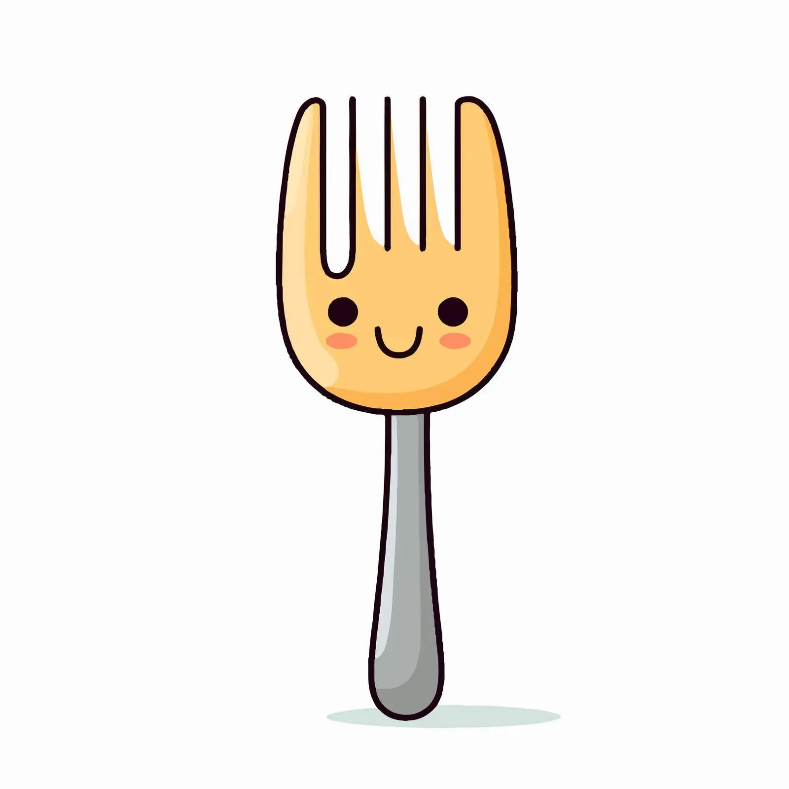 Kawaii Fork Cutlery Character Cartoon Vector Illustration — free download from Dotvec