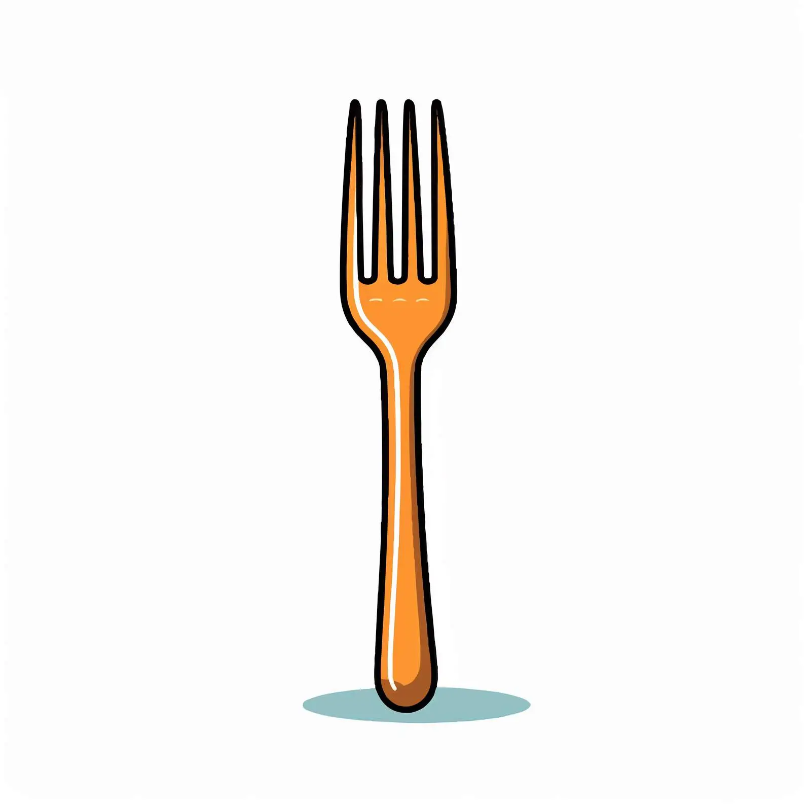 Cartoon Fork Line Vector Illustration — free download from Dotvec