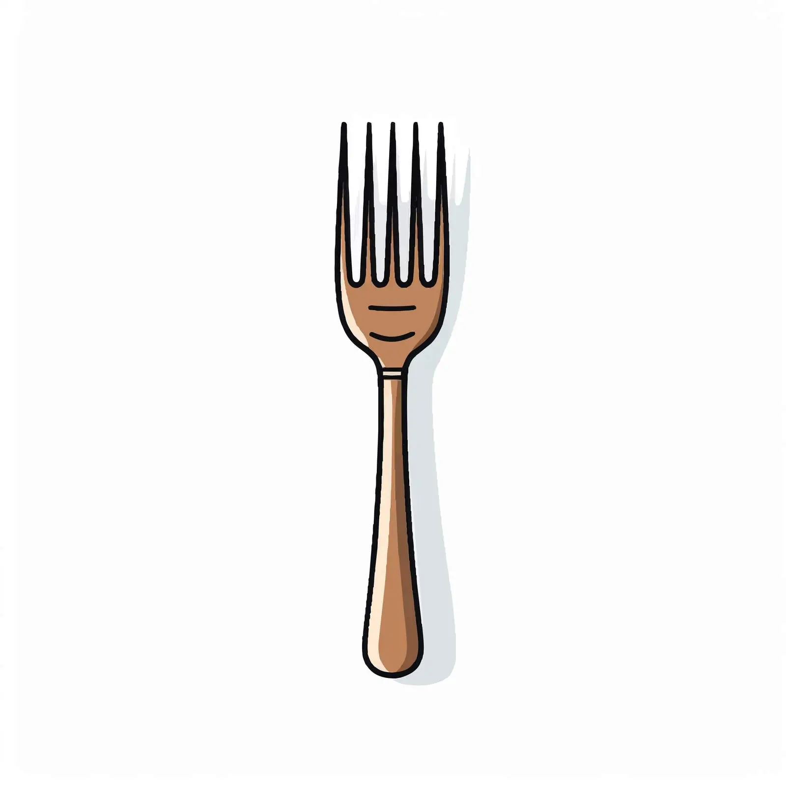 Cartoon Fork Line Vector Illustration — free download from Dotvec