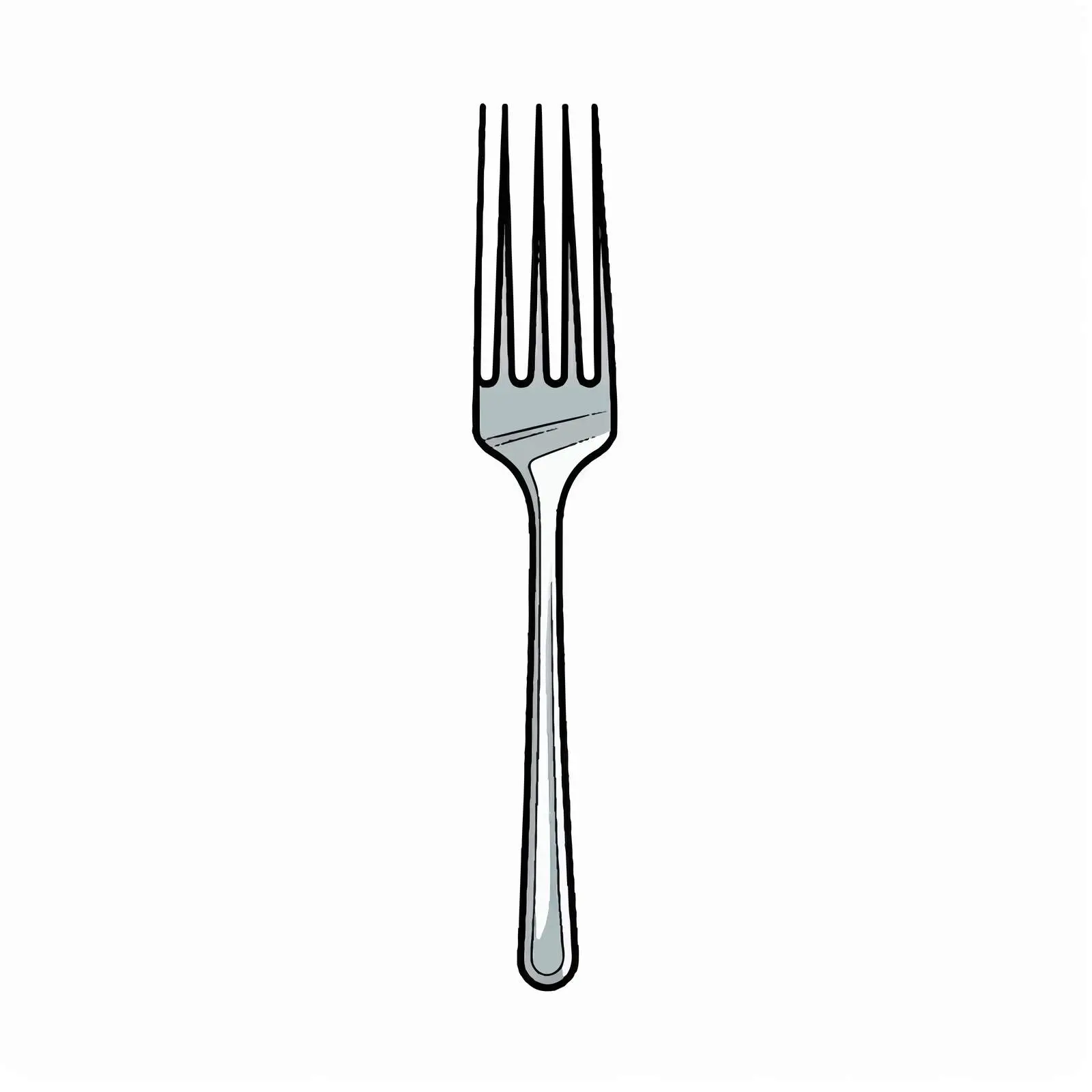 Cartoon Fork Line Vector Illustration — free download from Dotvec