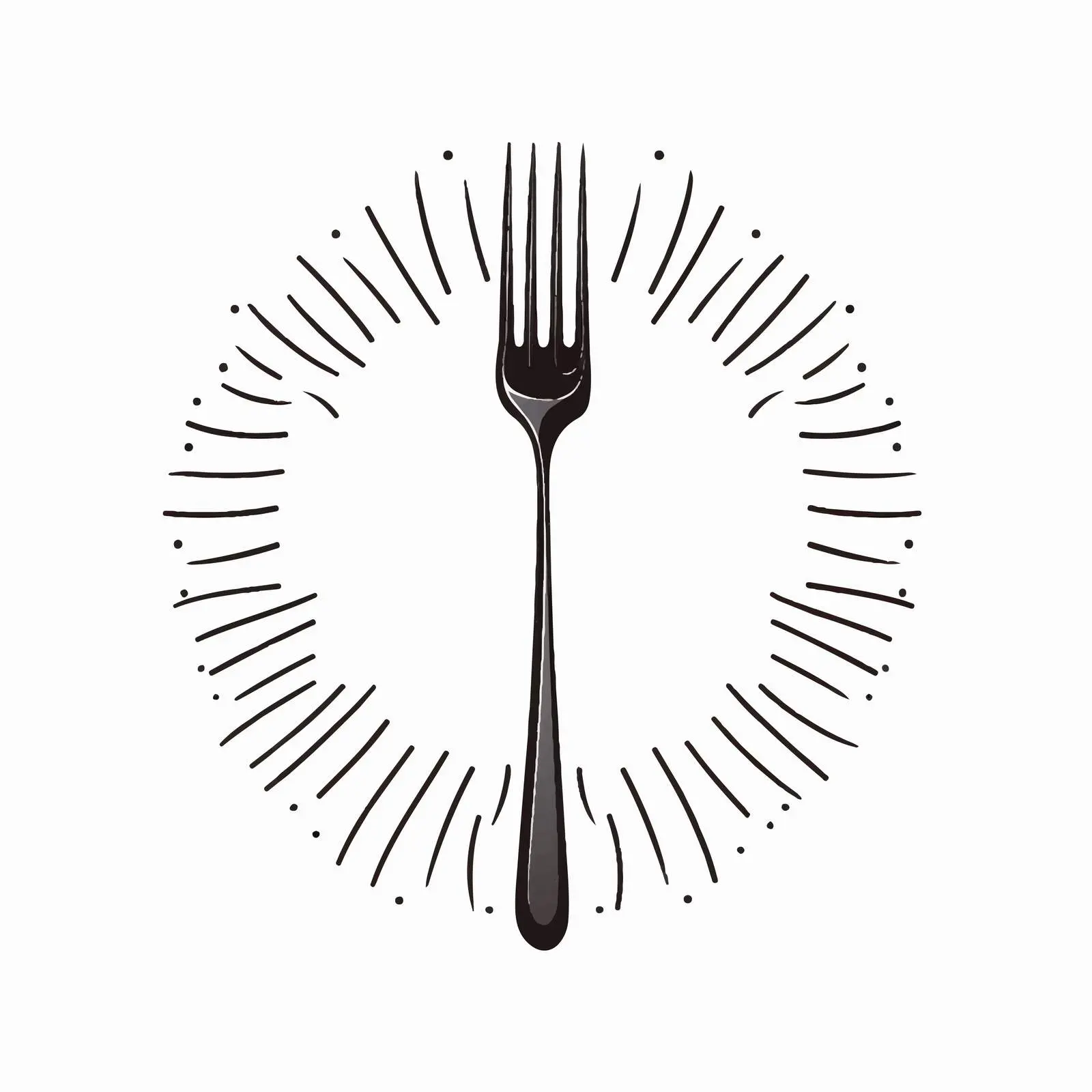 Simple Fork Line Vector Illustration on White Background — free download from Dotvec