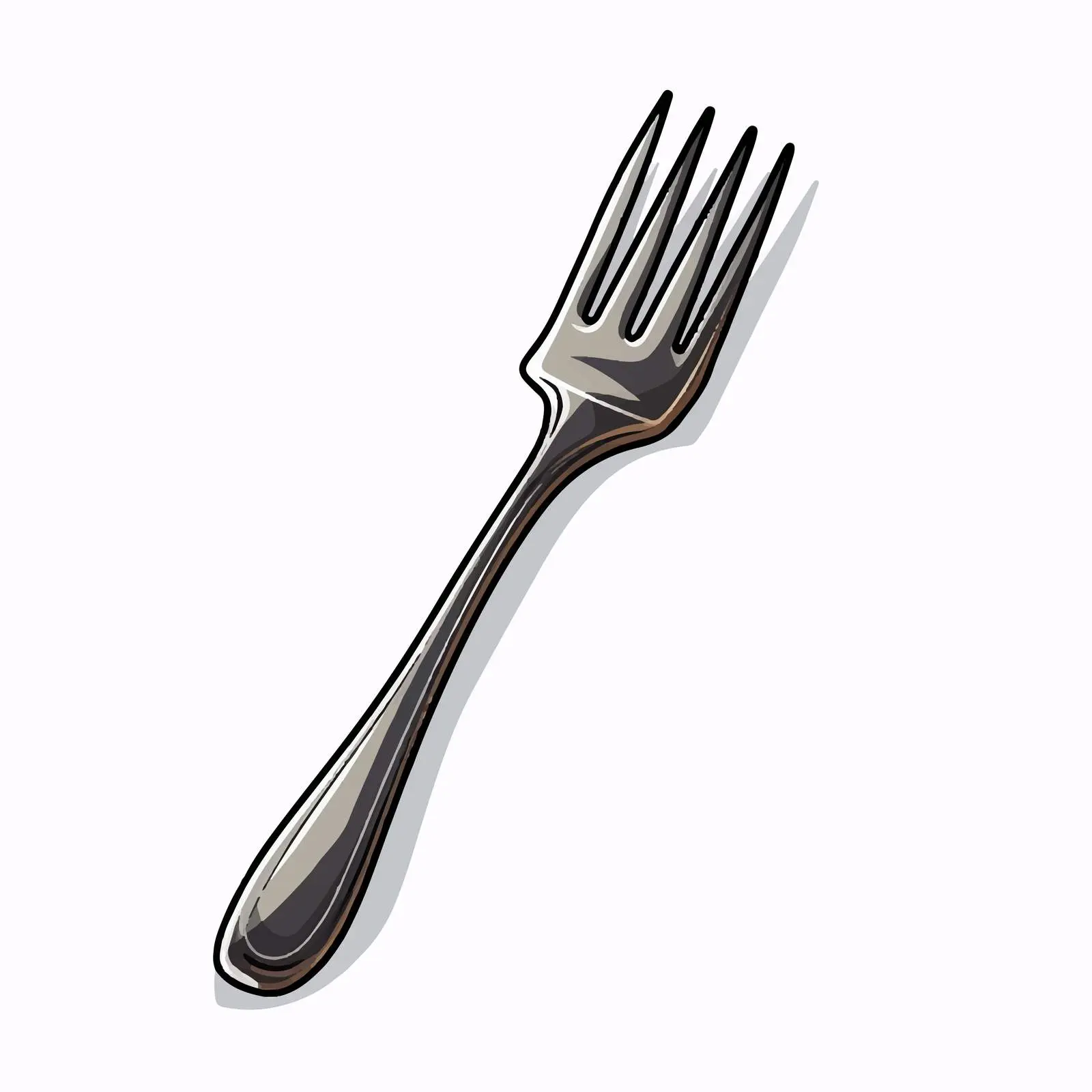 Cartoon Fork Vector Illustration Isolated — free download from Dotvec