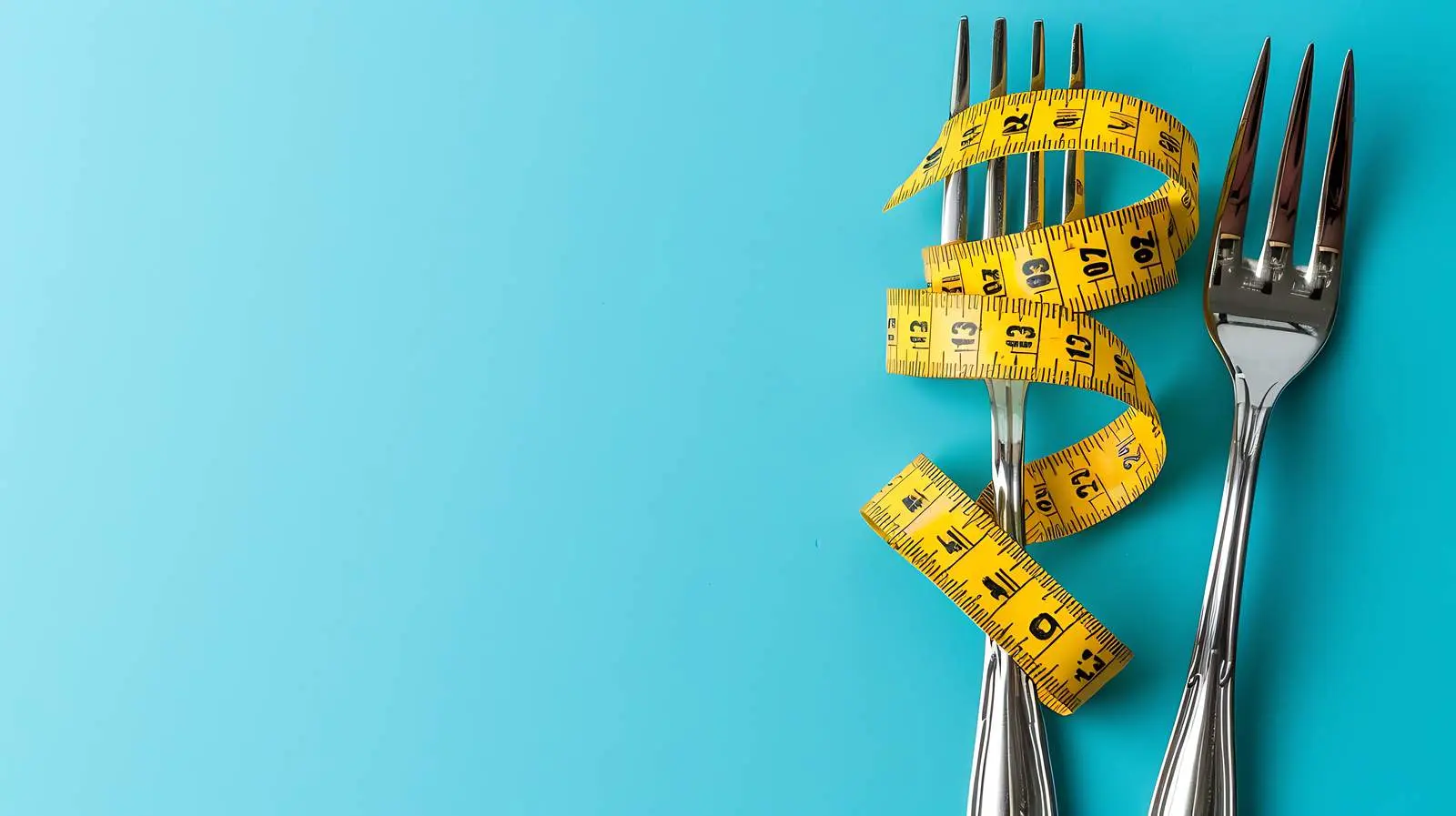Dieting Concept with Fork and Measuring Tape – free tool image from Dotvec