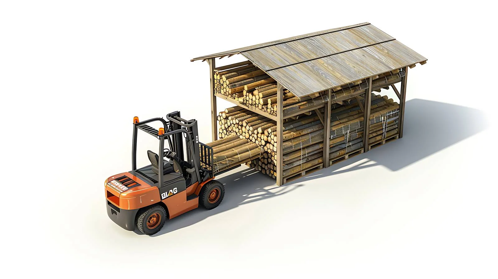 Loading Lumber into Dry Kiln – free forklift image from Dotvec