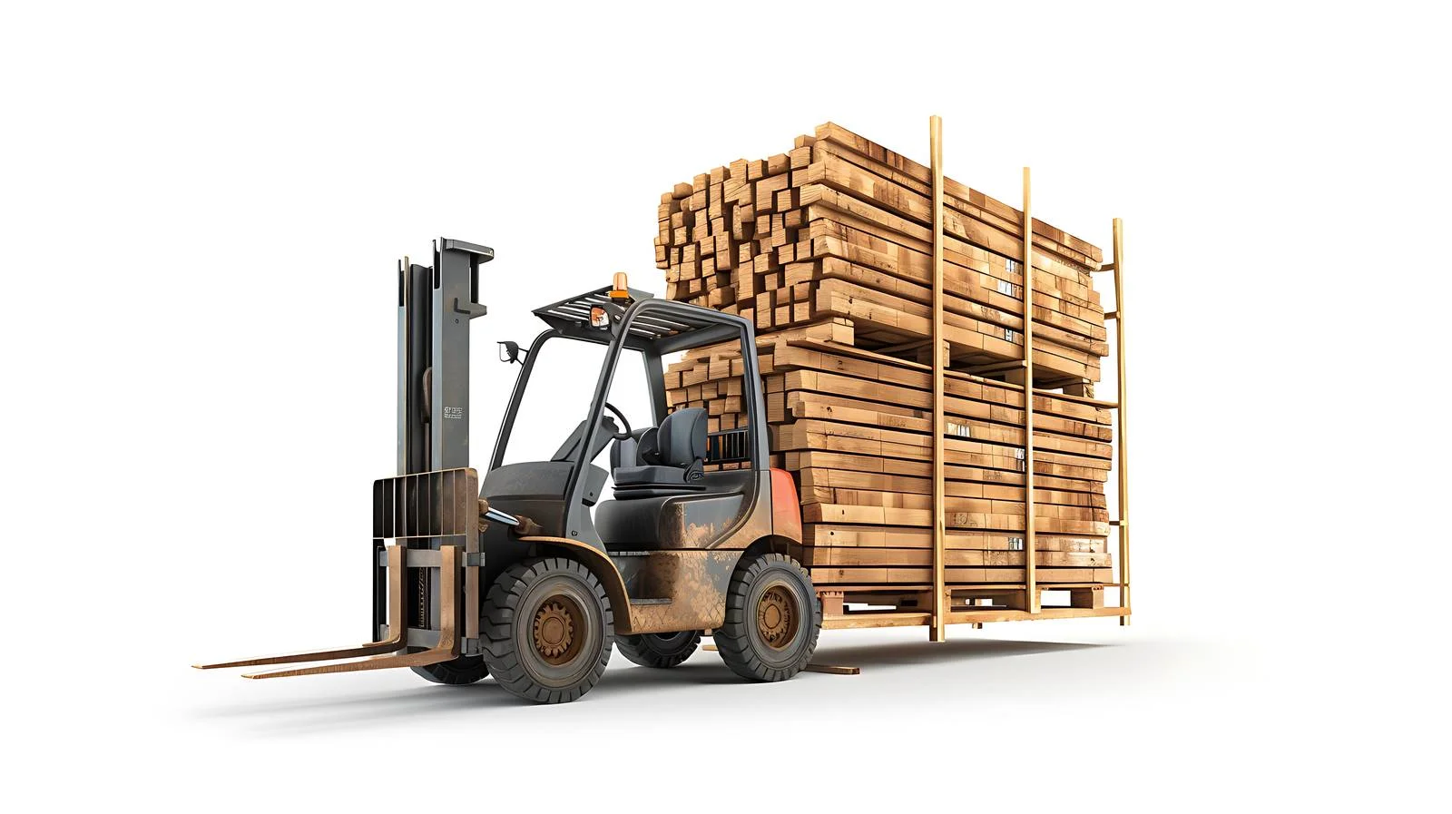 Lumber Loading Forklift at Dry Kiln – free forklift image from Dotvec