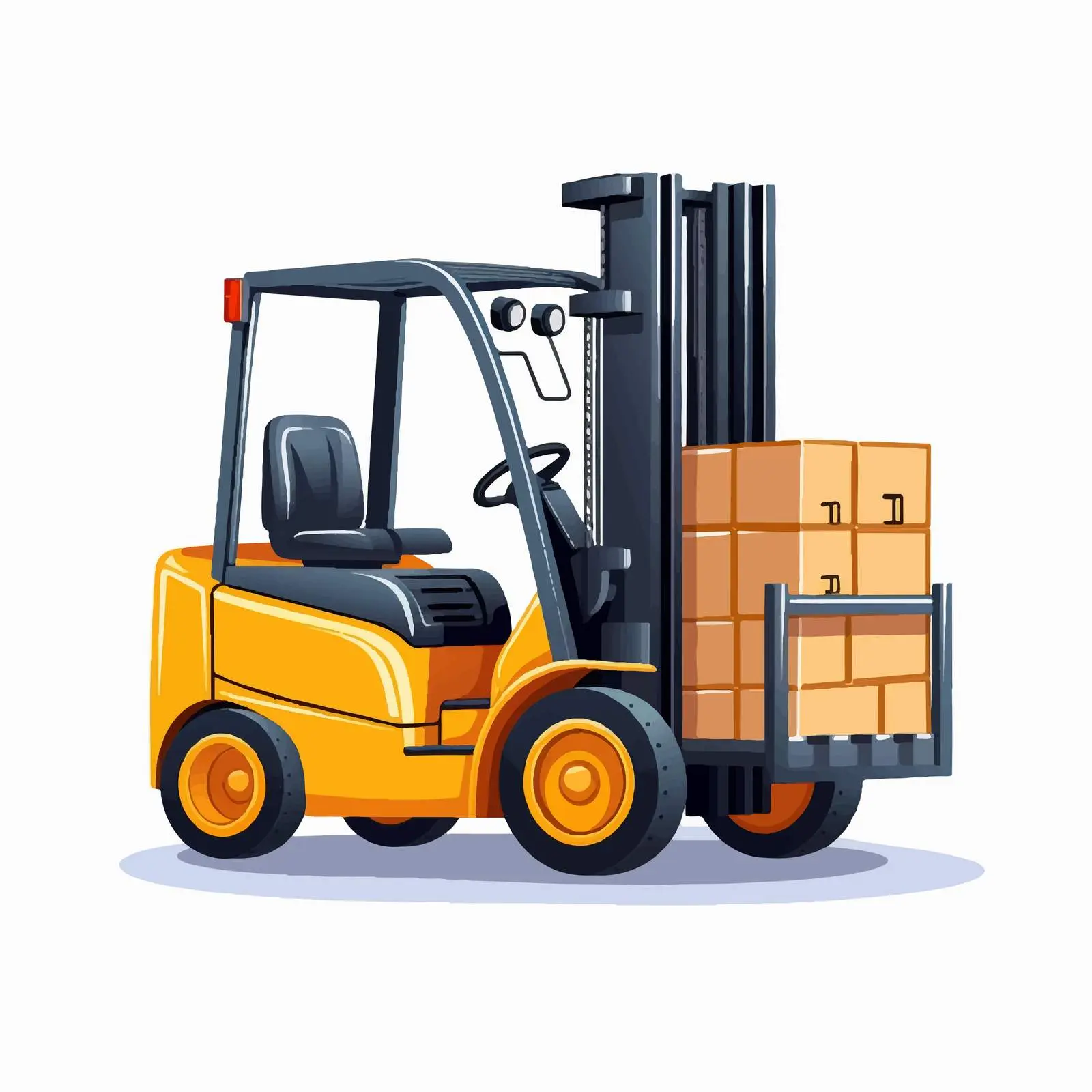 Cartoon Forklift with Boxes and Door Vector – free forklift image from Dotvec