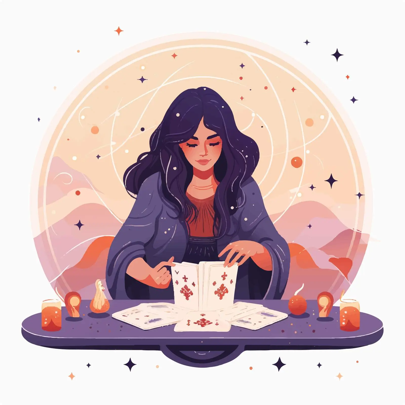 Fortune Teller Reading Tarot Cards Spread — free download from Dotvec
