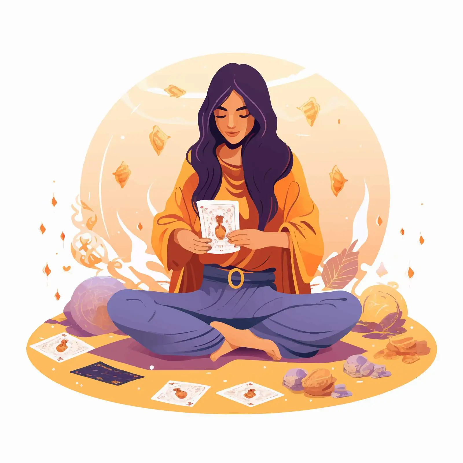 Tarot Reader Layout with Cards and Fortune Telling — free download from Dotvec