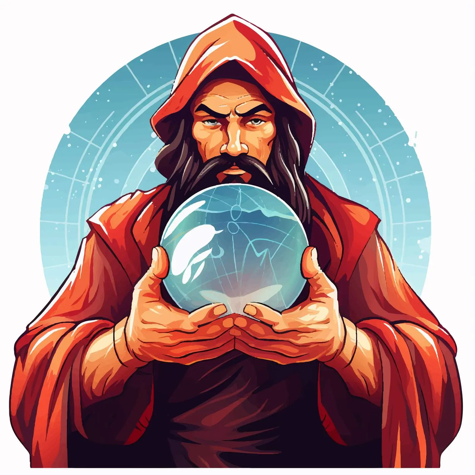 Fortune Teller Illustration with Crystal Ball Vector – free mystery image from Dotvec
