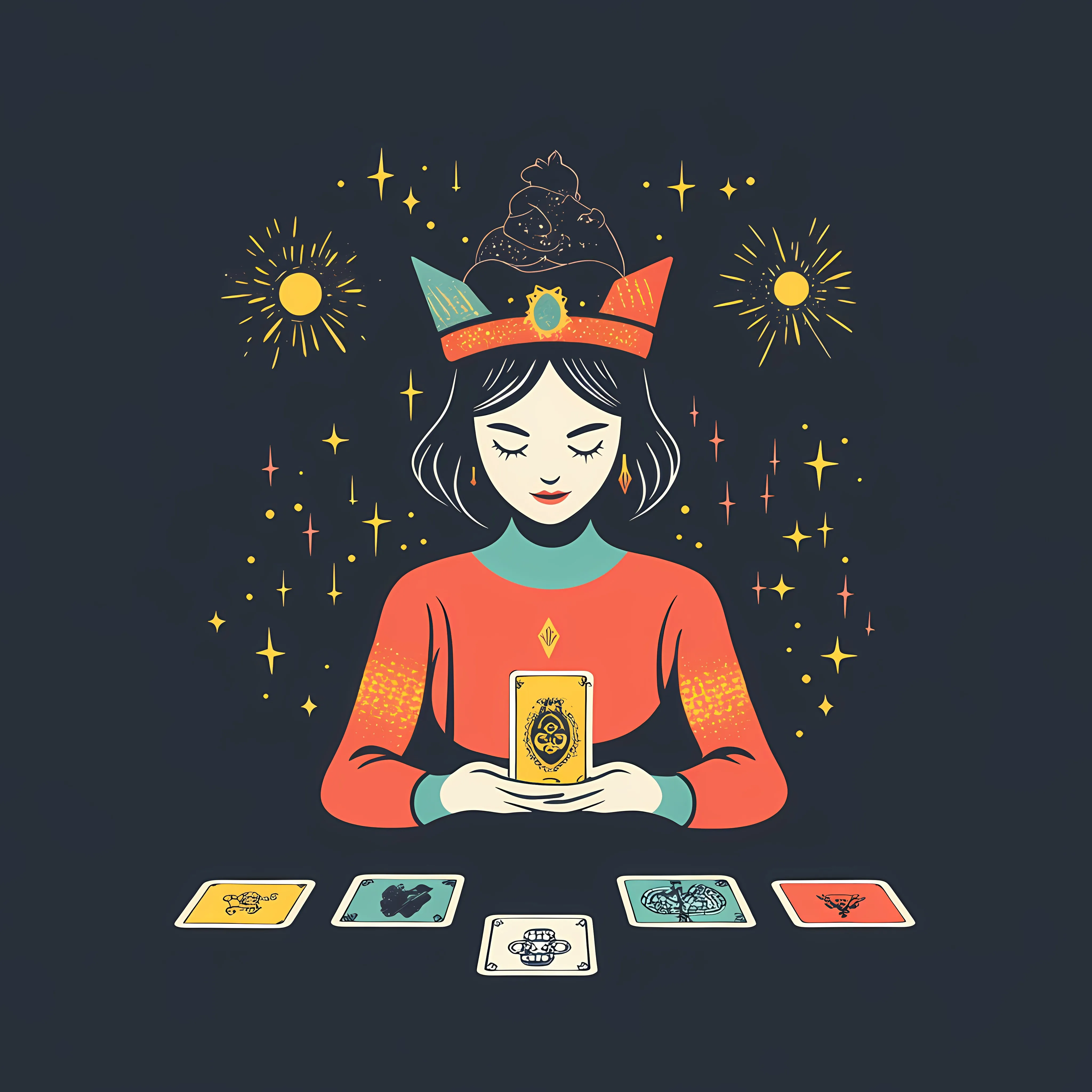 Tarot Card Fortune Teller Vector Illustration — free download from Dotvec