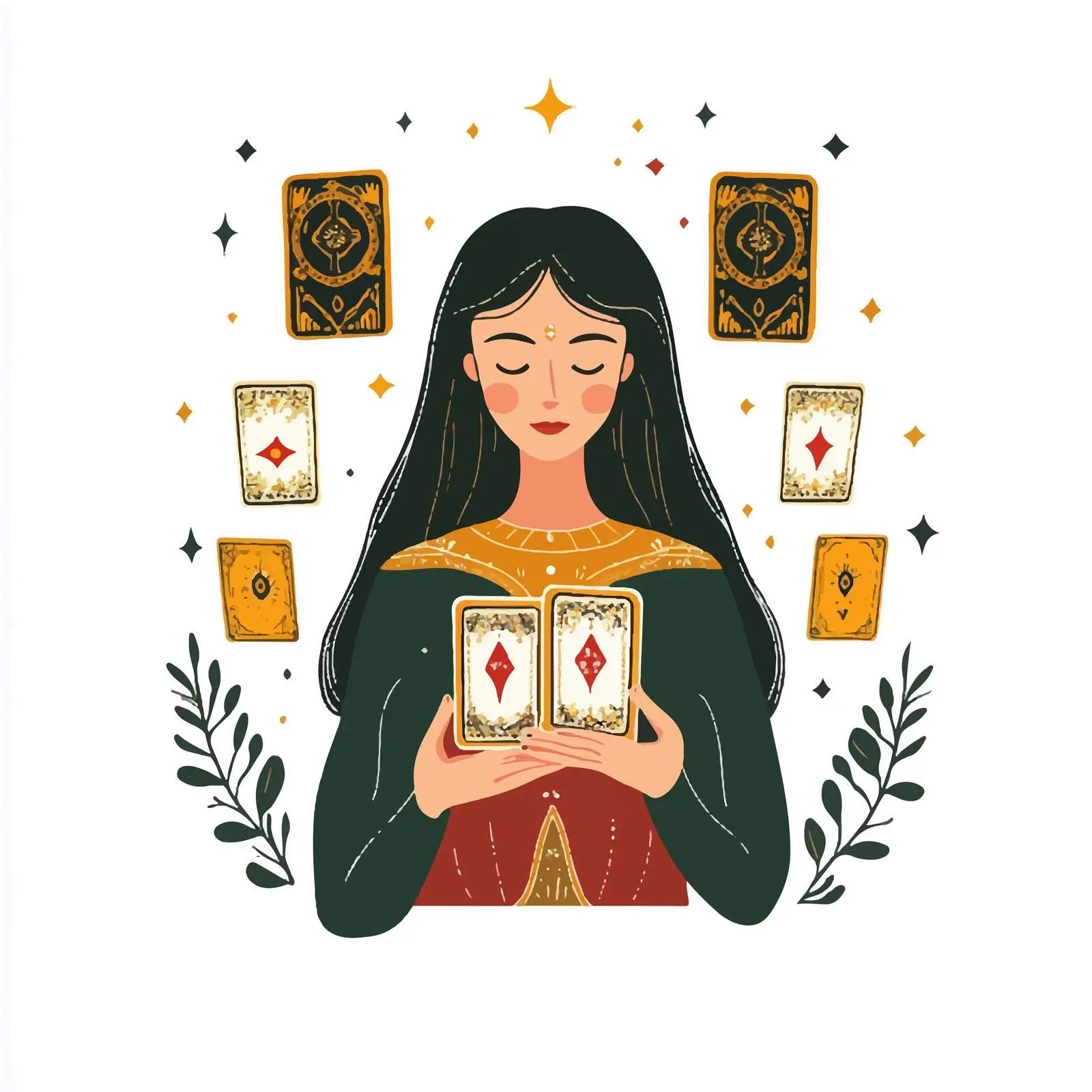 Tarot Card Fortune Teller Vector Illustration — free download from Dotvec