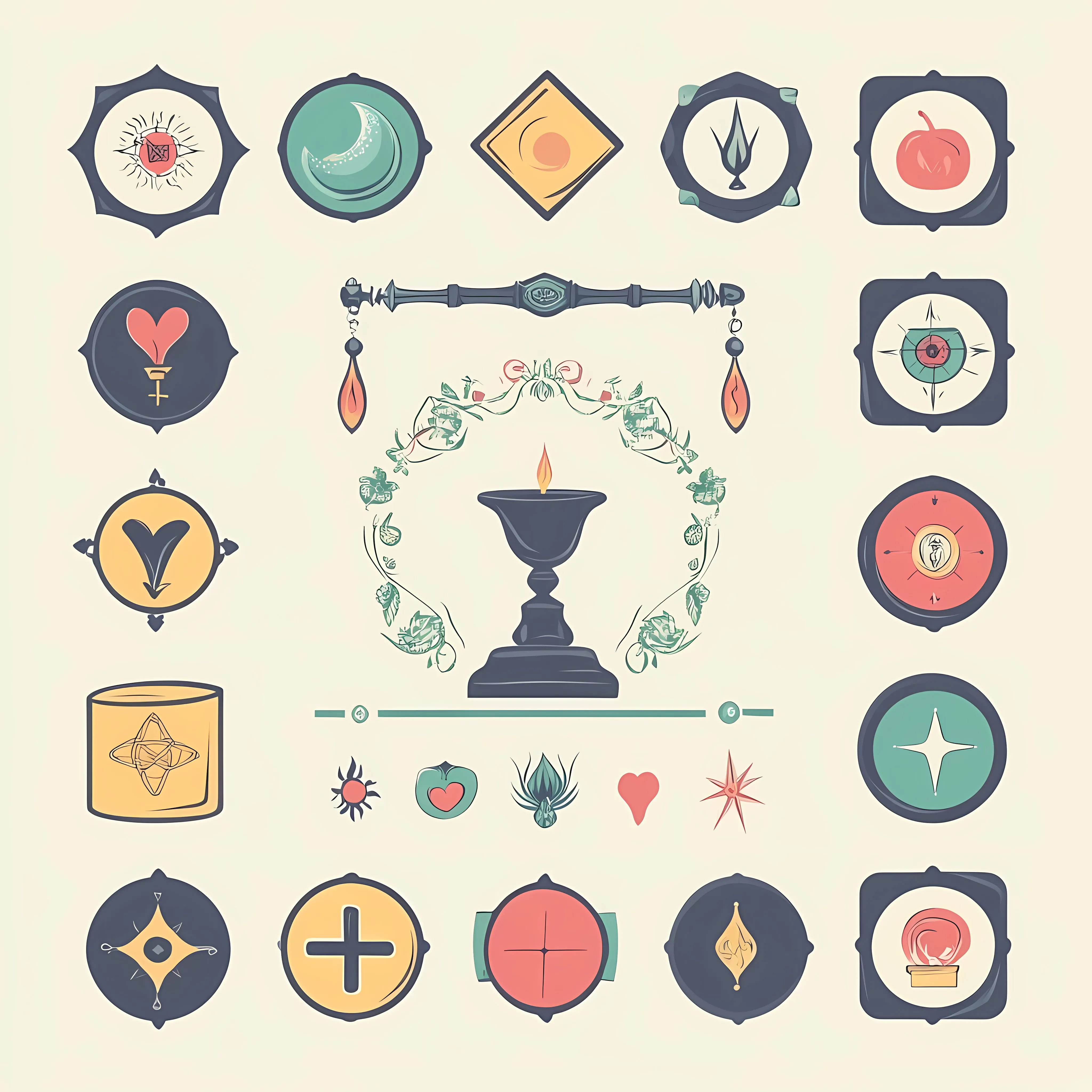 Fortune Telling Icons Vector Illustration — free download from Dotvec
