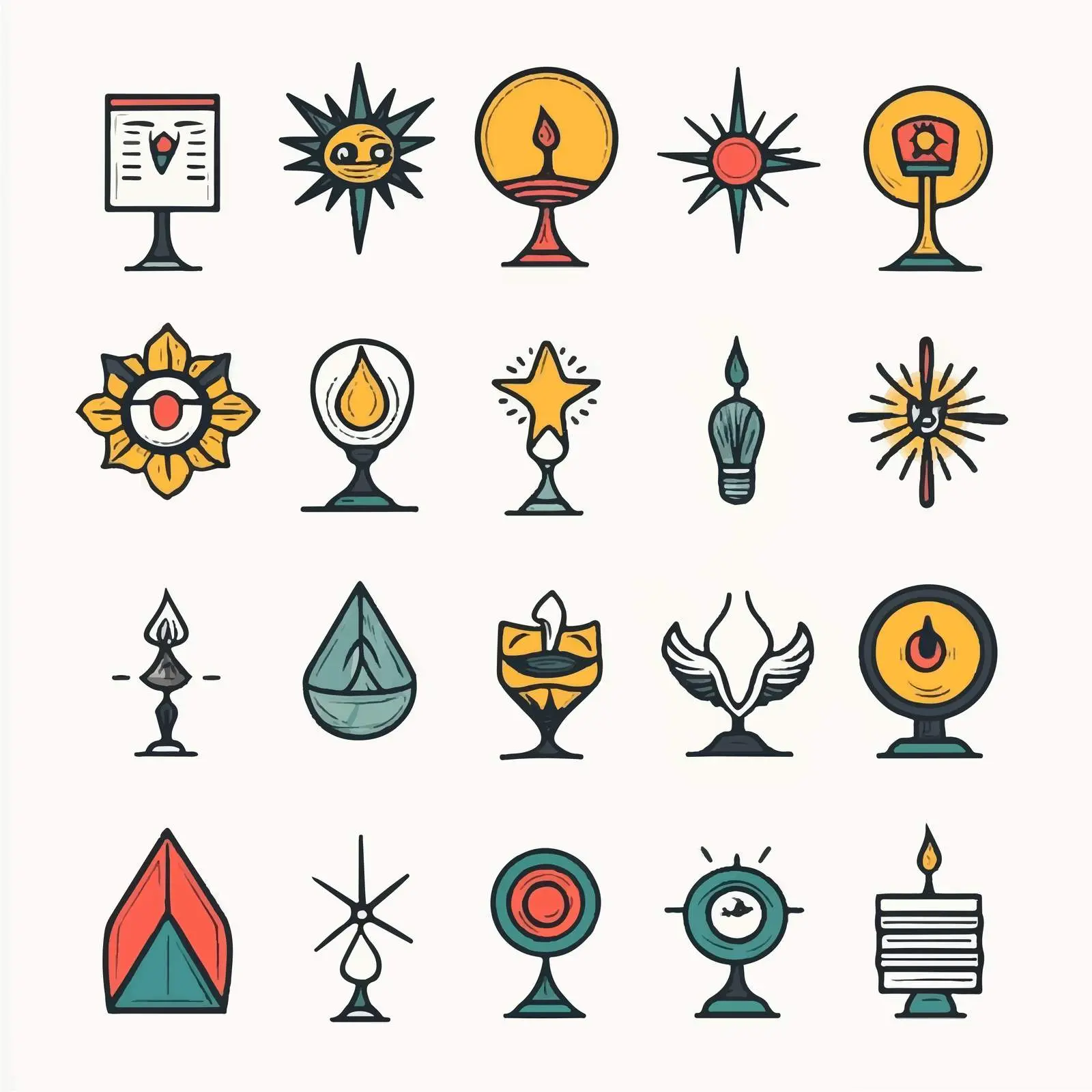 Fortune Telling Flat Vector Icons Collection – free crystal ball image from Dotvec