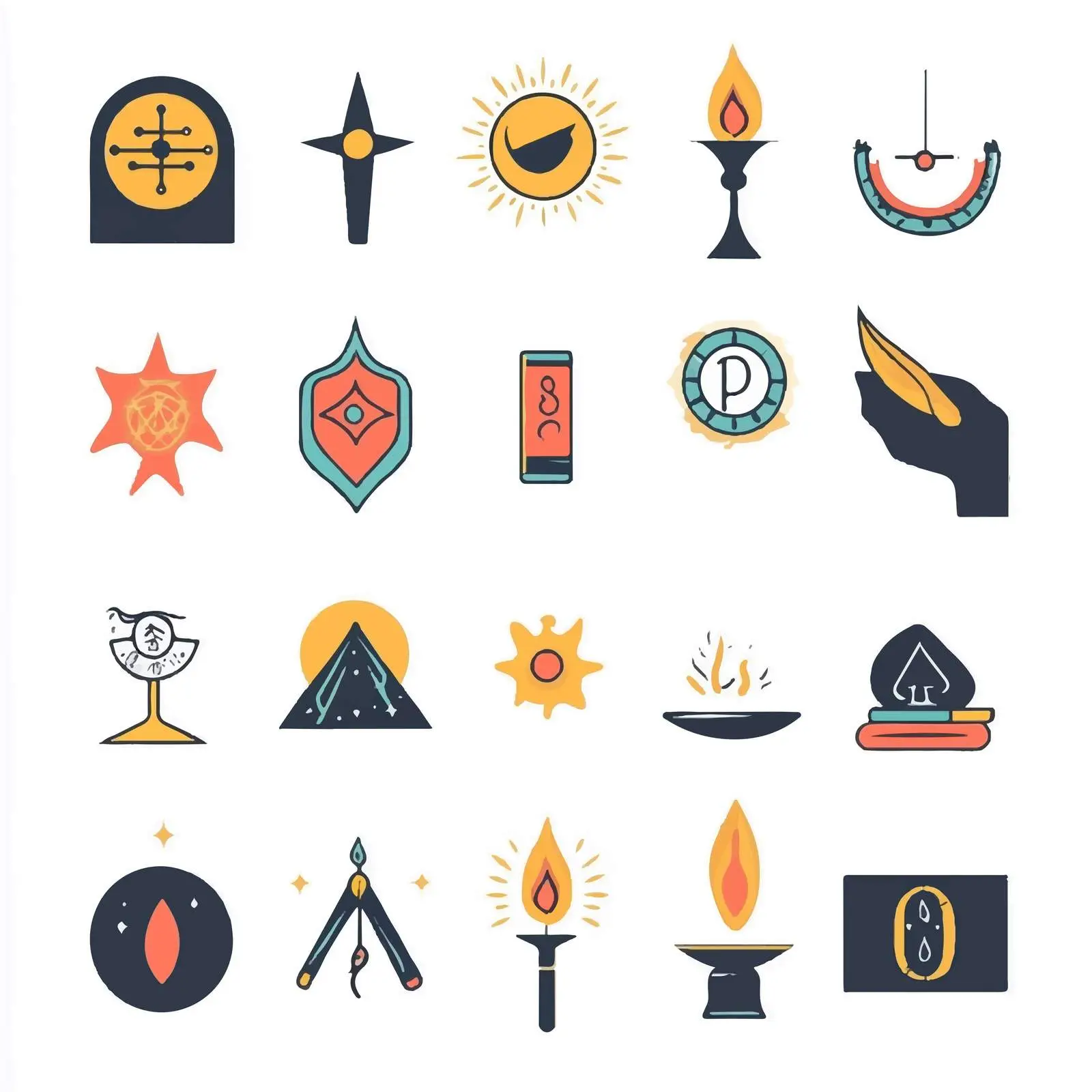 Flat Vector Fortune Telling Icons Collection — free download from Dotvec