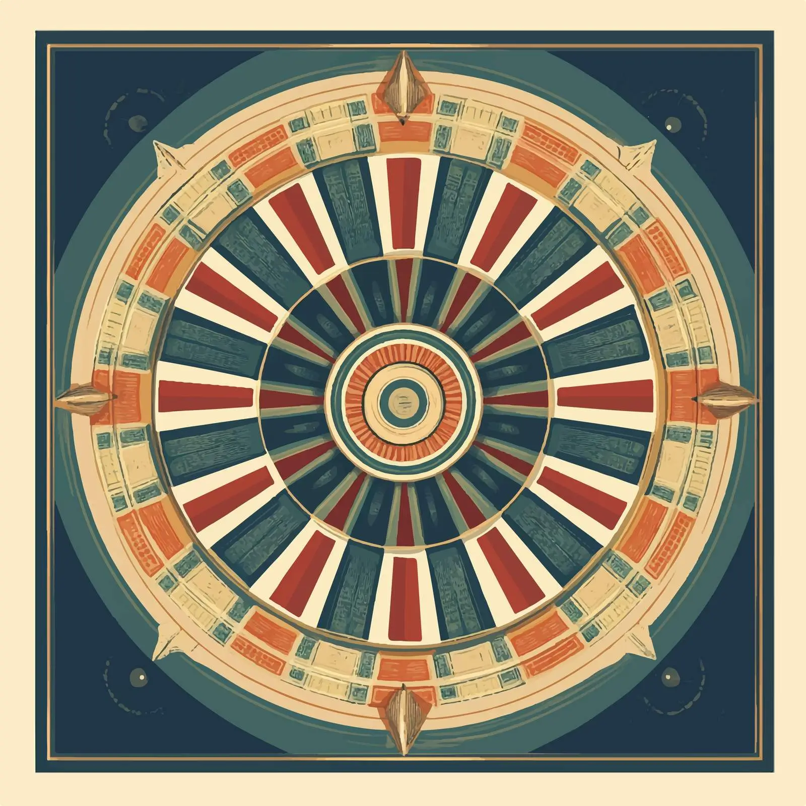 Flat Vector Design of Fortune Wheel – free entertainment vector image from Dotvec