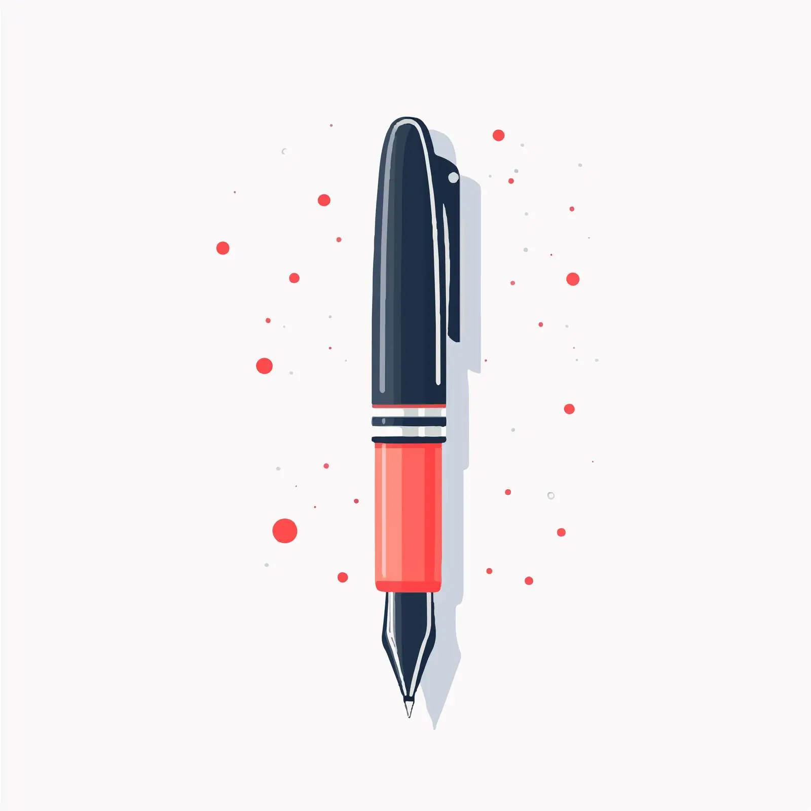 Flat Vector Illustration of Fountain Pen — free download from Dotvec