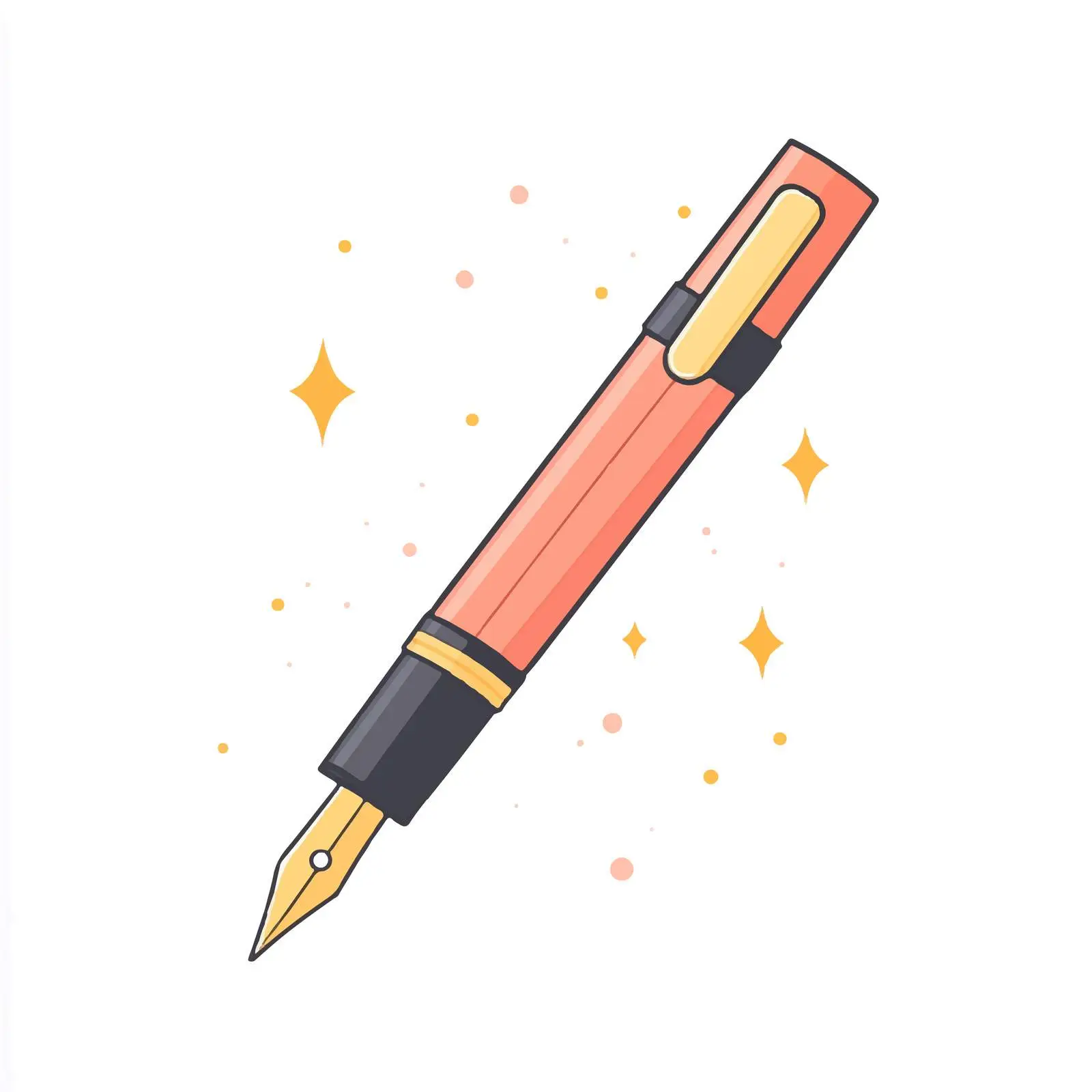 Flat Vector Illustration of Fountain Pen — free download from Dotvec