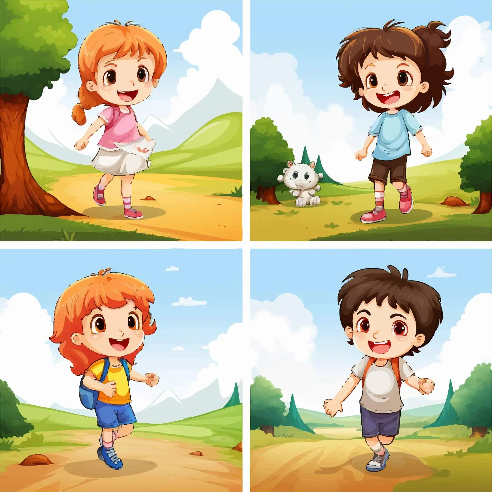 Colorful Background Templates with Kids Illustrations — free download from Dotvec