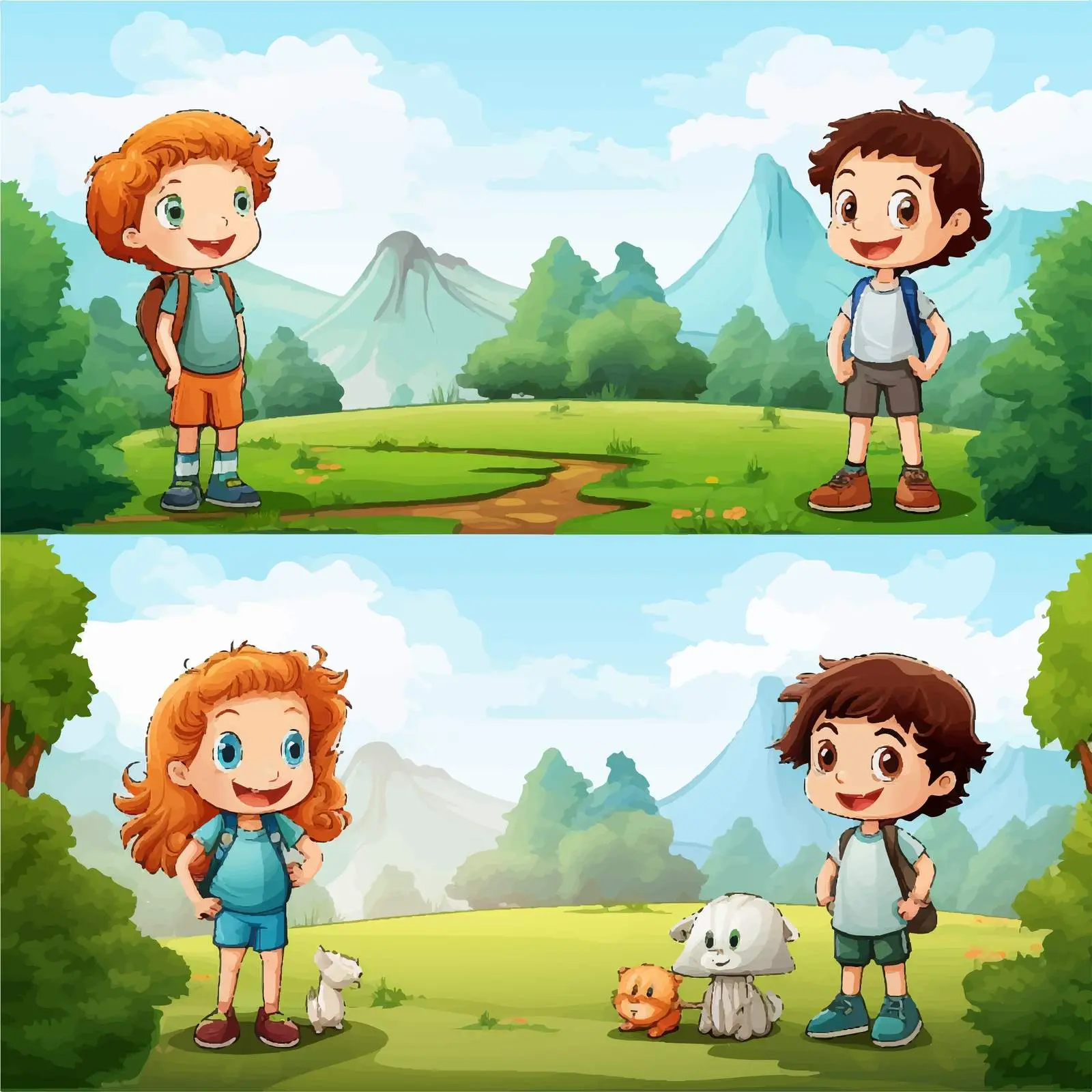Children's Background Template Designs with Illustrations — free download from Dotvec