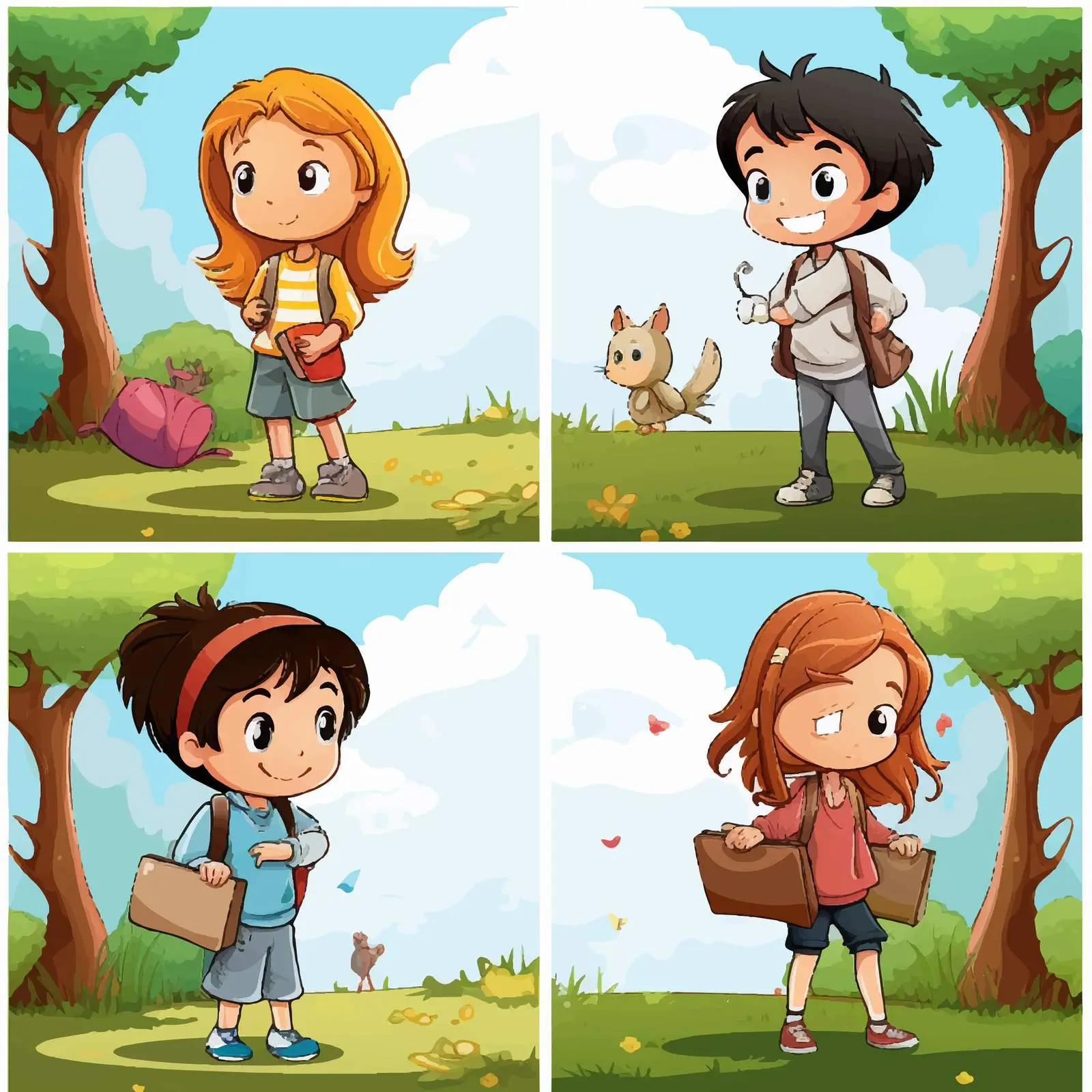 Colorful Background Templates with Children Illustrations — free download from Dotvec