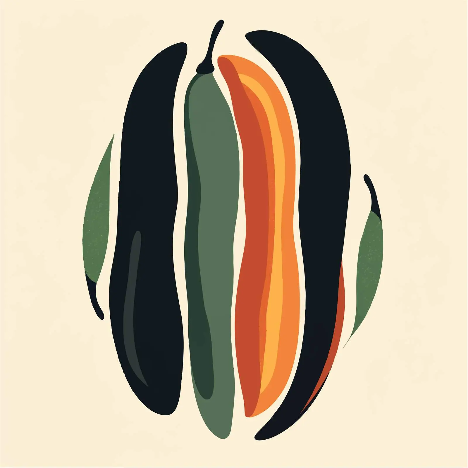 Four Beans Vector Illustration in a Frame — free download from Dotvec
