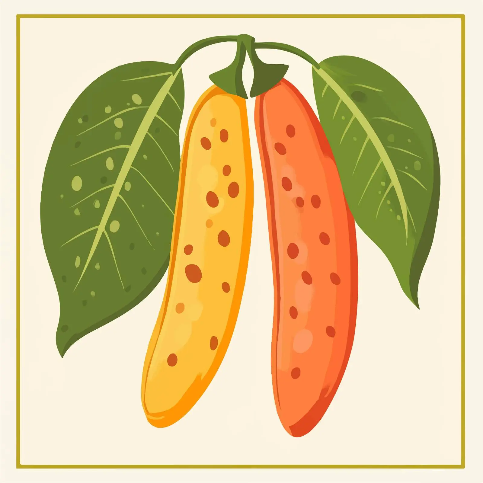 Four Beans Flat Vector Illustration in Frame — free download from Dotvec