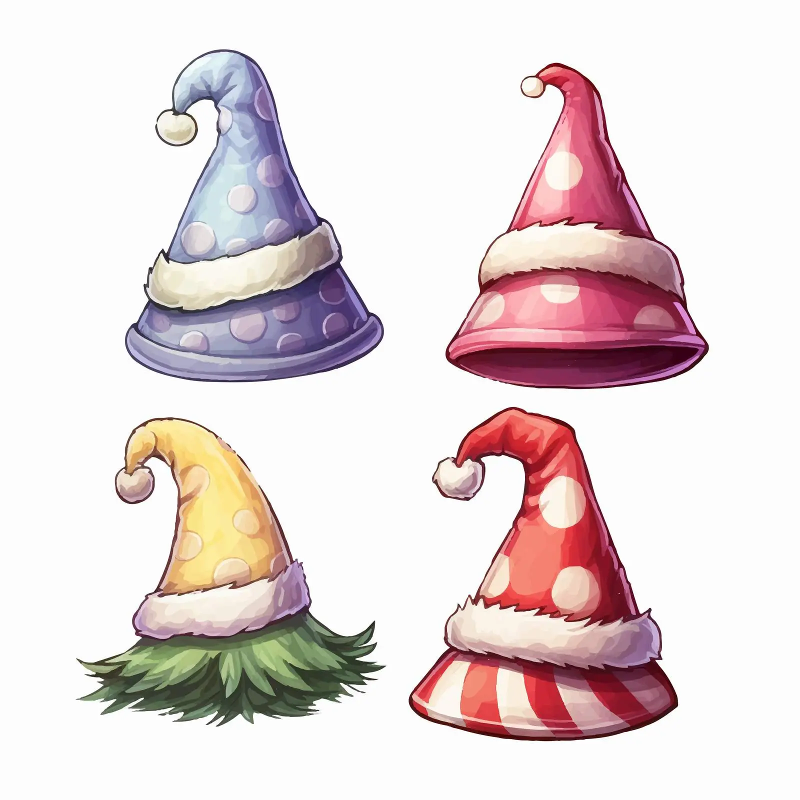 Colorful Santa Hats for Holiday Cheer — free download from Dotvec