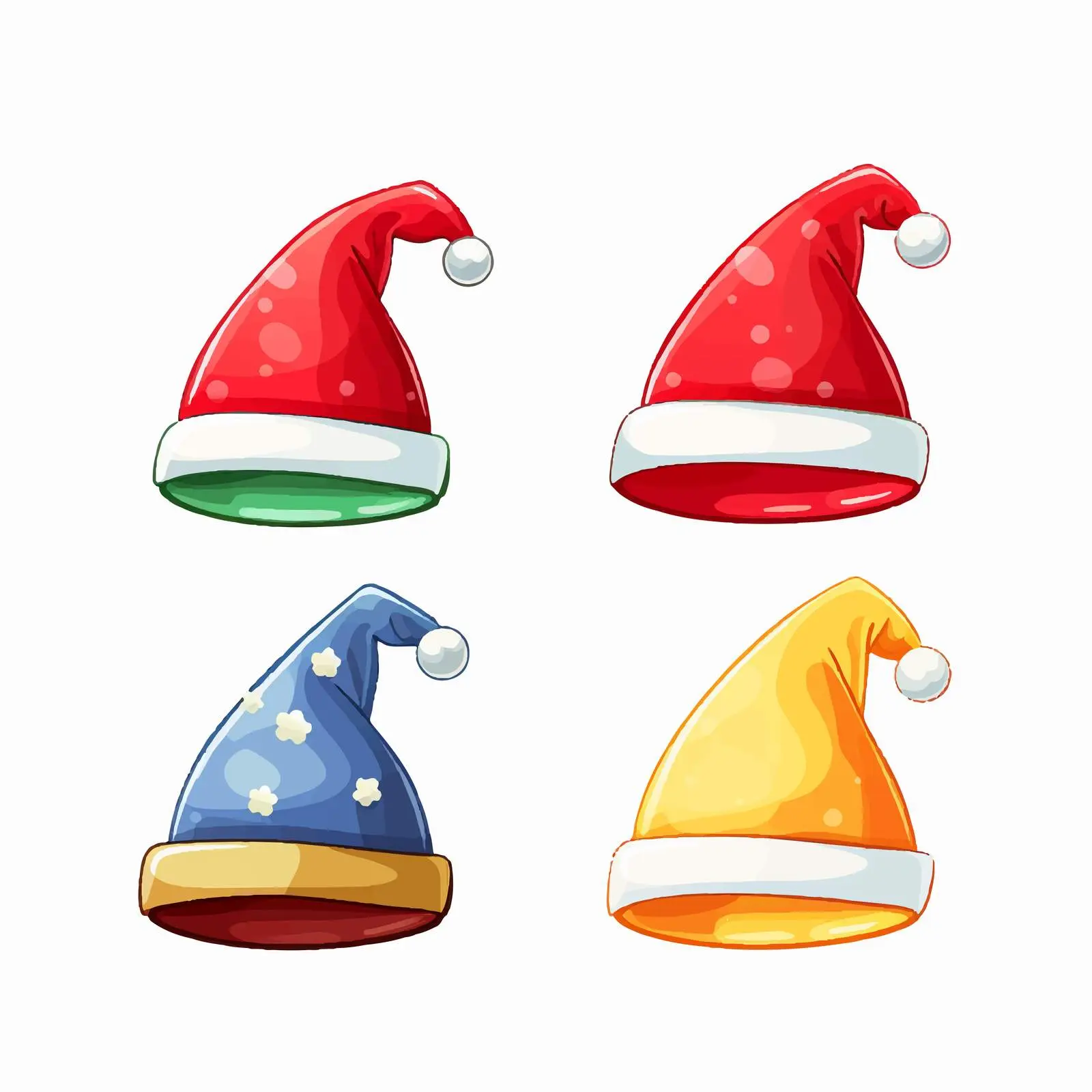 Colorful Santa Hats in Holiday Spirit Vector — free download from Dotvec