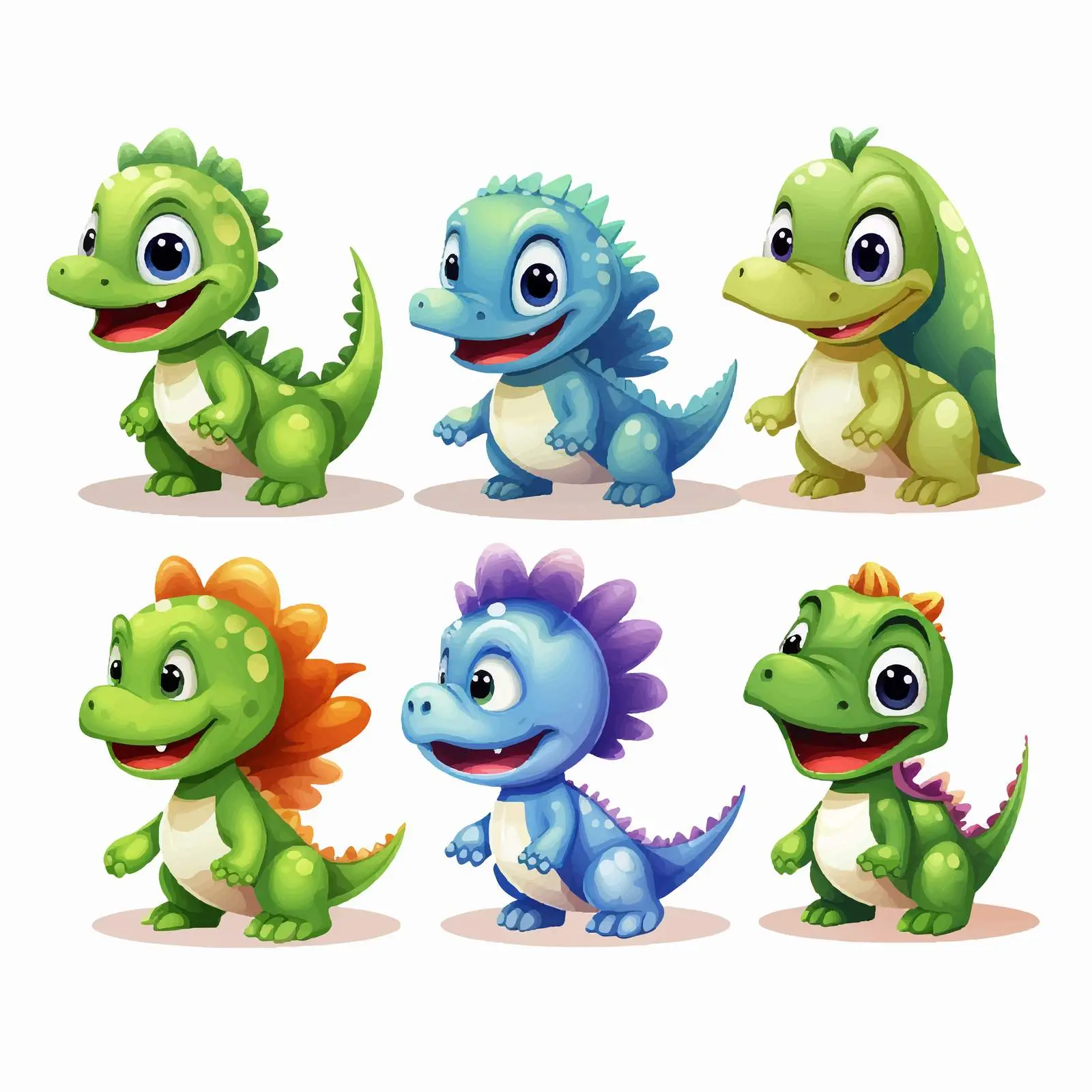 Cute Baby Dinosaurs Smiling Vector Illustration — free download from Dotvec