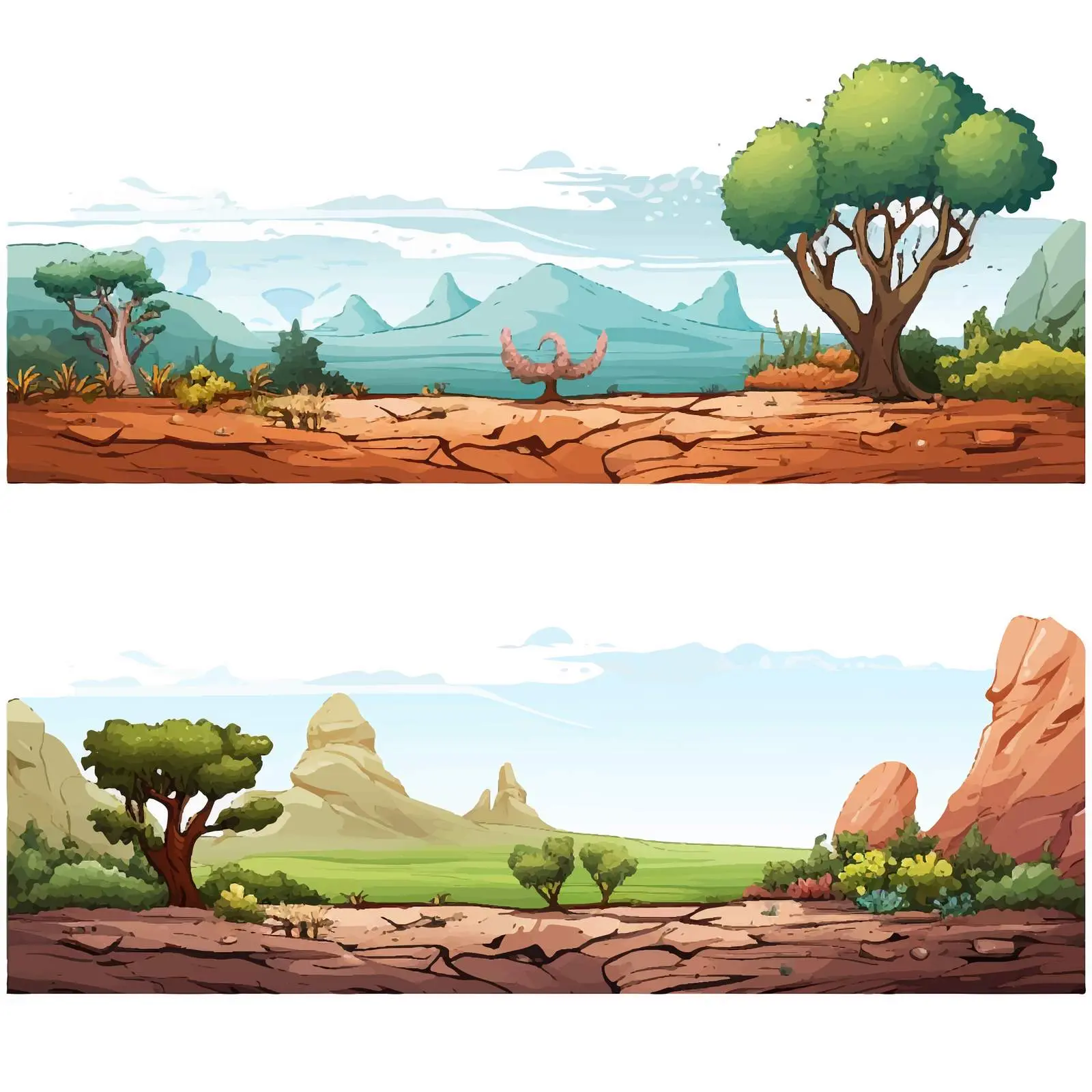 Unique Horizontal Nature Scene Illustrations — free download from Dotvec