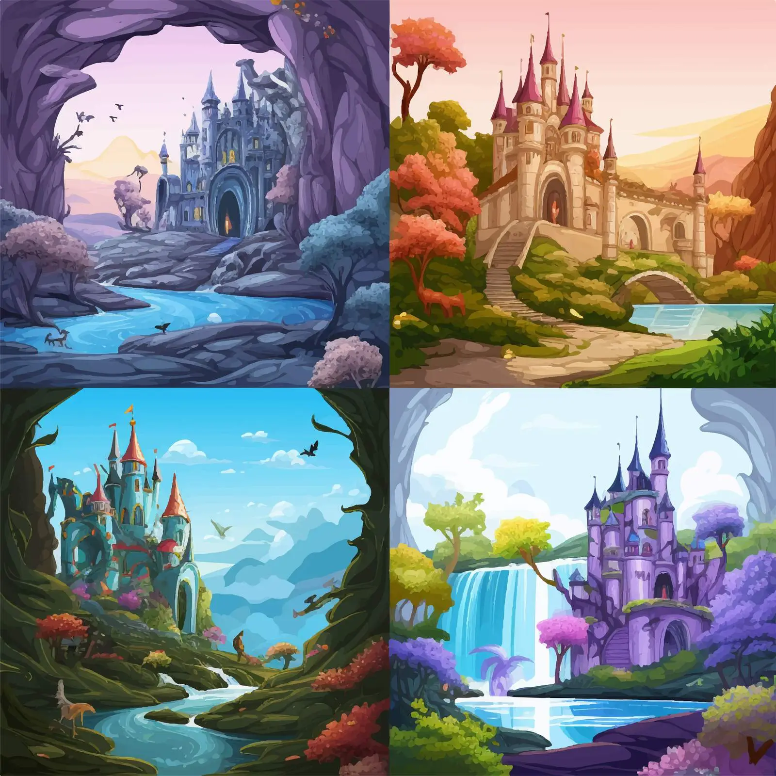 Fantasy World Scenes with Beautiful Fairies — free download from Dotvec