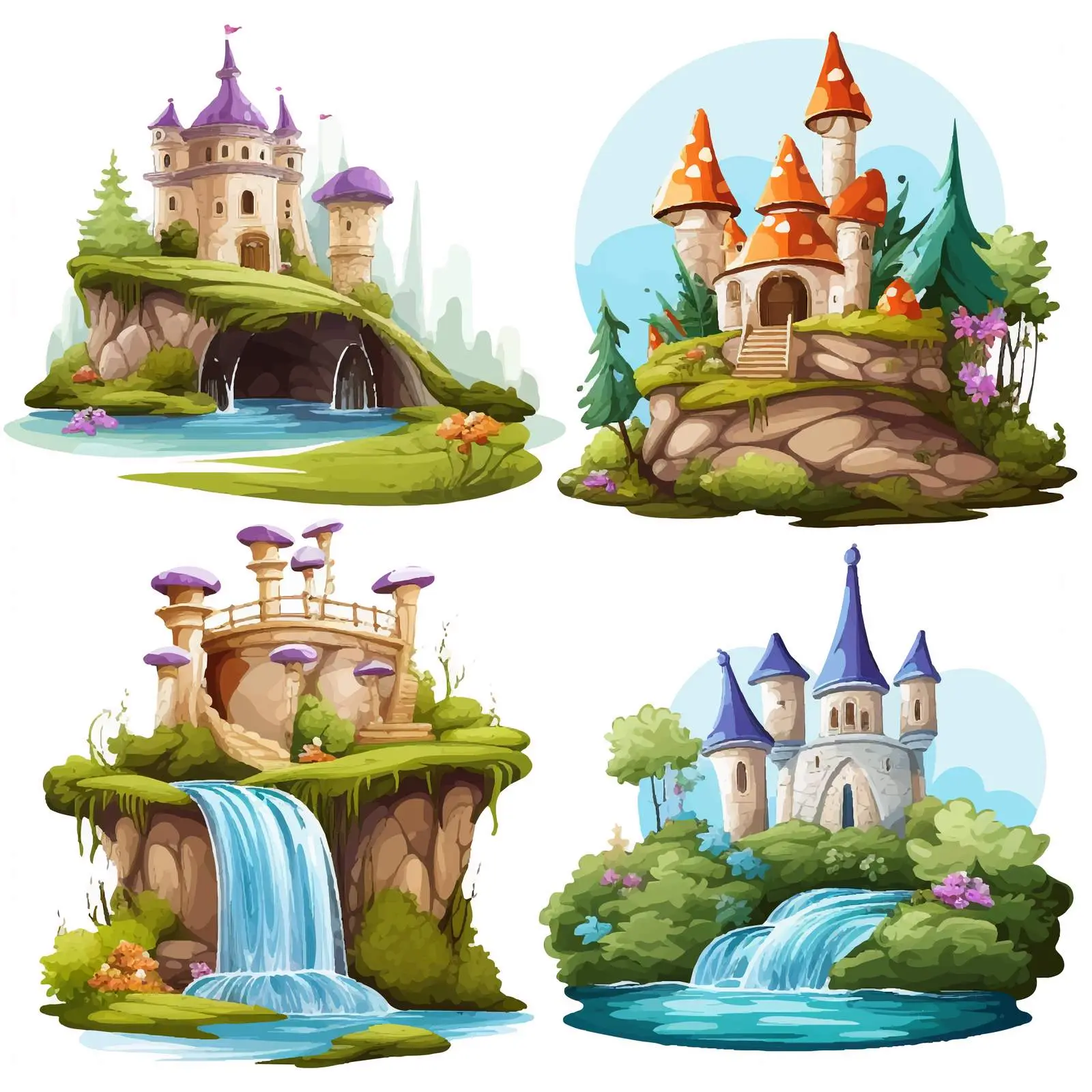 Fantasy World Scenes with Beautiful Fairies — free download from Dotvec