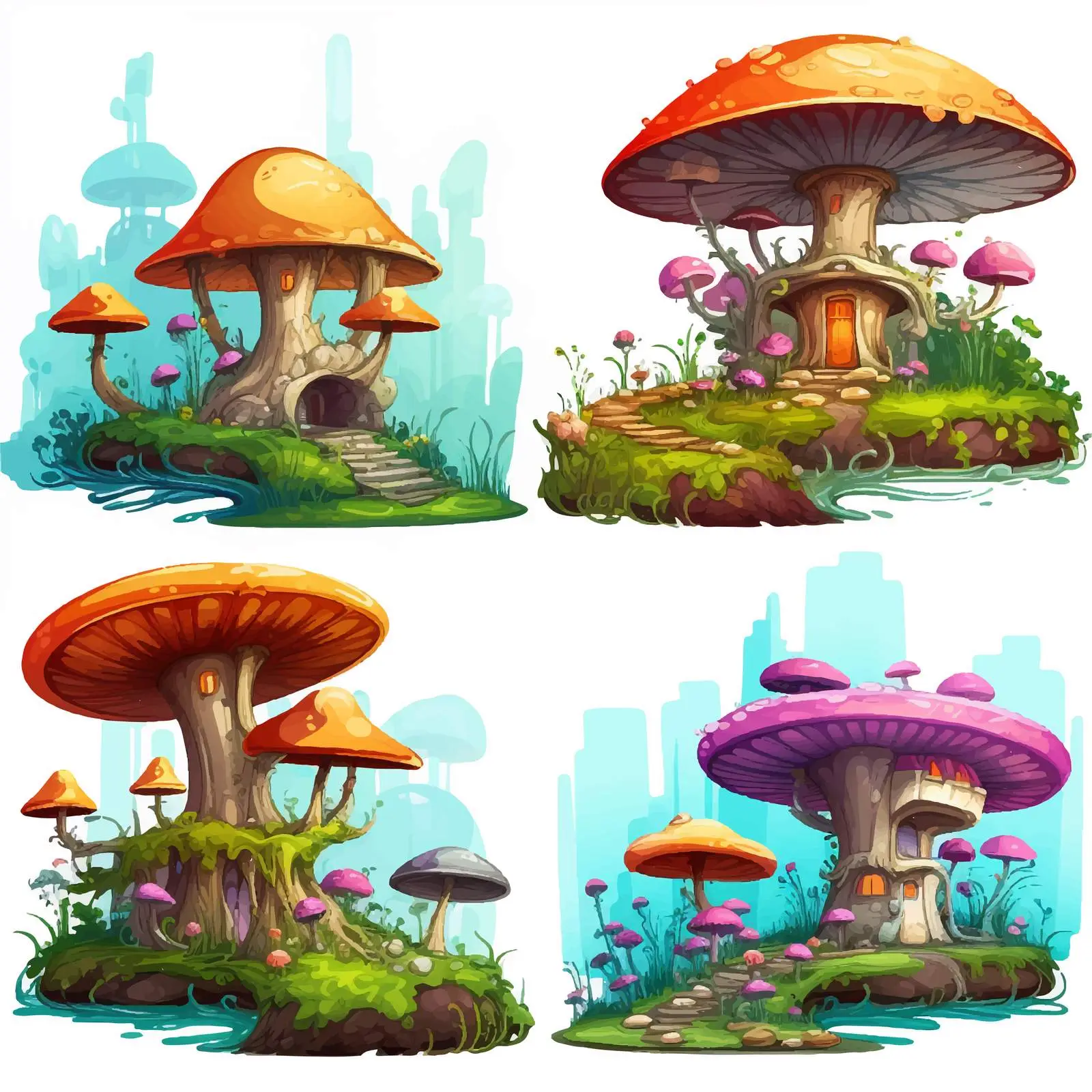 Four Fantasy Worlds with Enchanting Landscapes — free download from Dotvec
