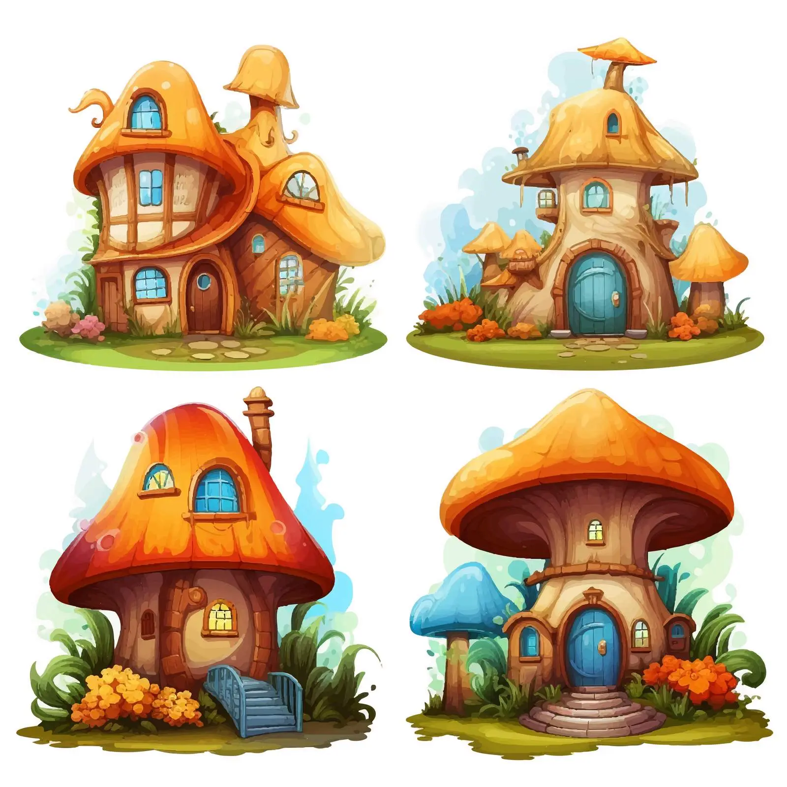 Four Unique Fantasy World Scenes with Iconic Places — free download from Dotvec