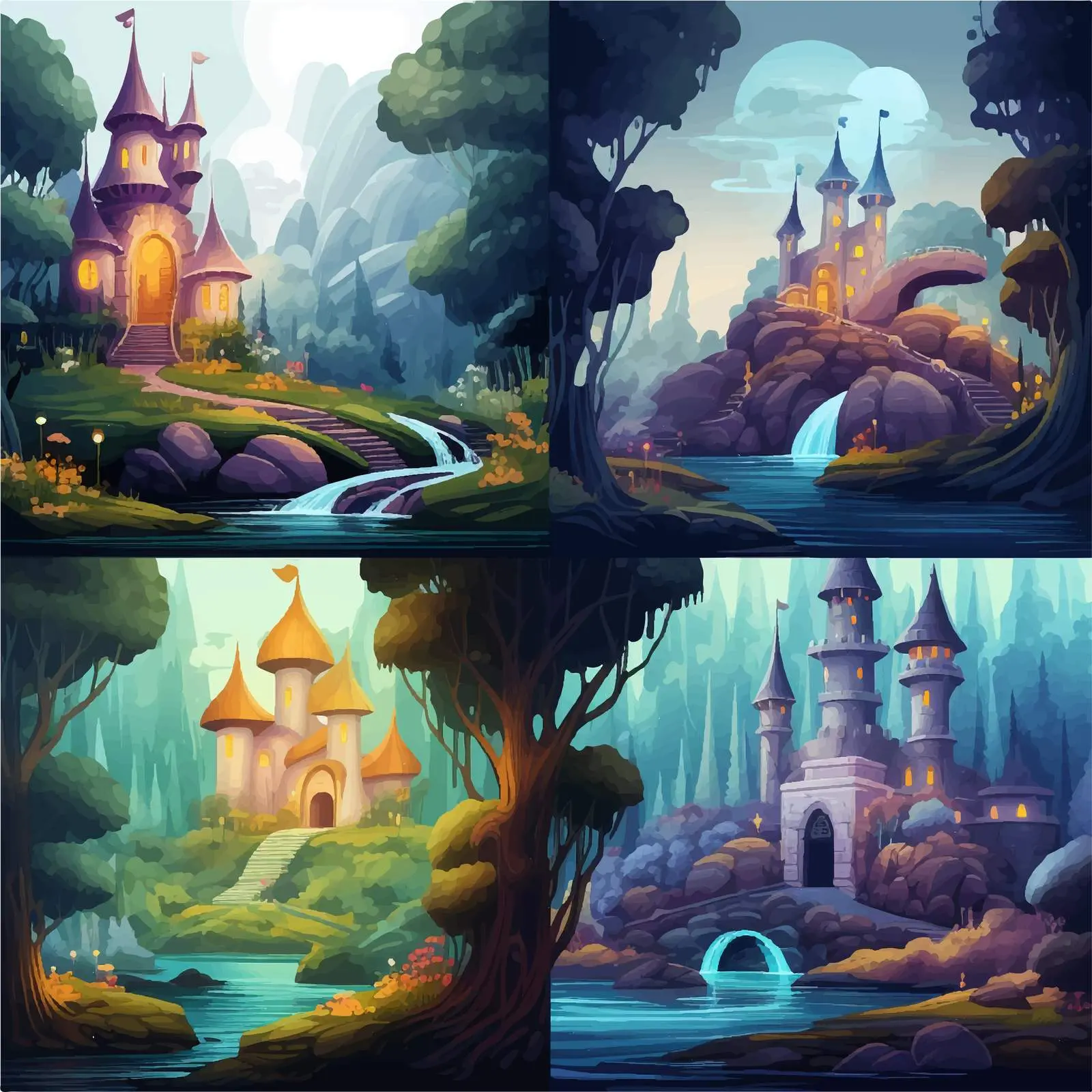 Fantasy Night Forest Scenes in Nature – free mystery image from Dotvec