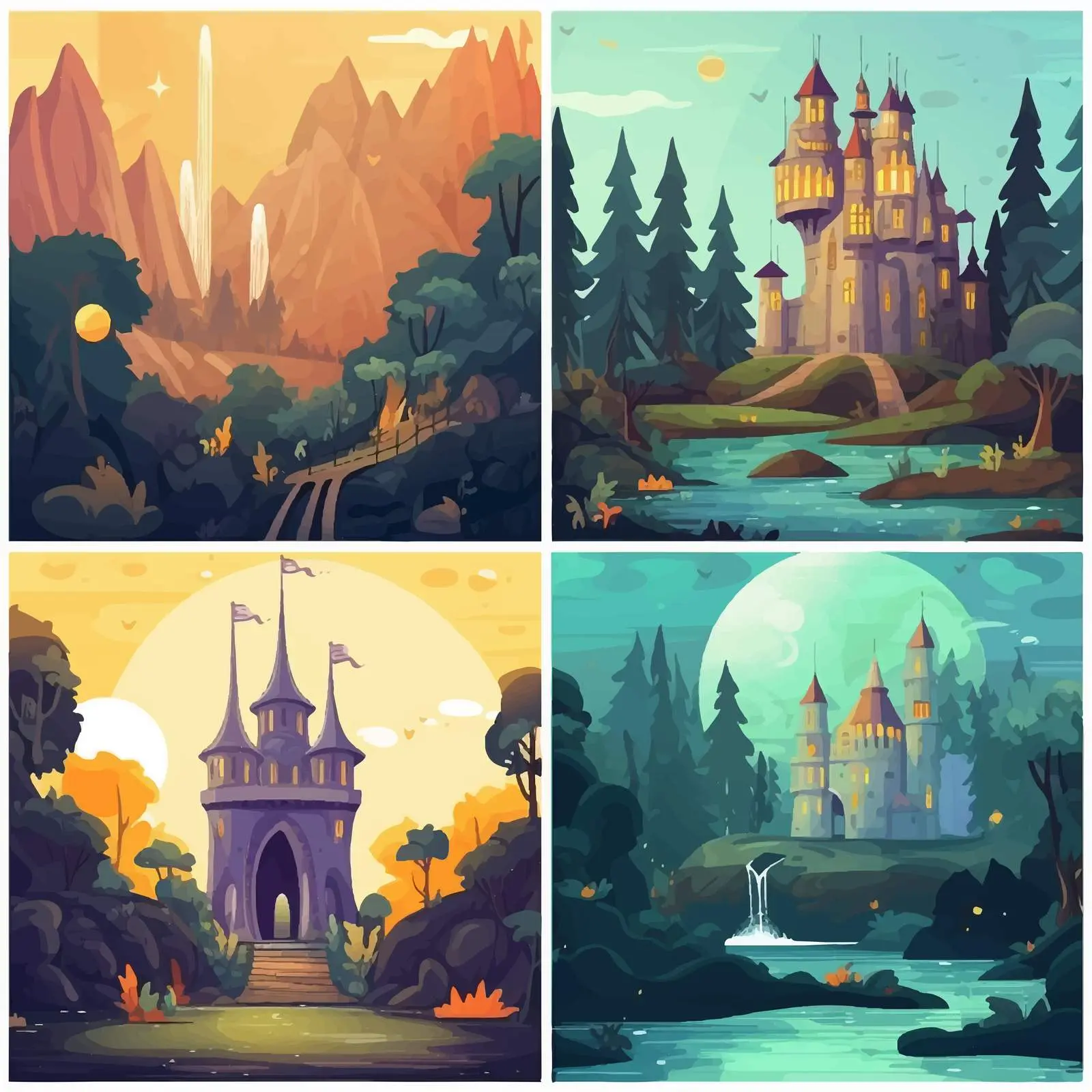 Fantasy Forest Scenes at Night – free mystery image from Dotvec