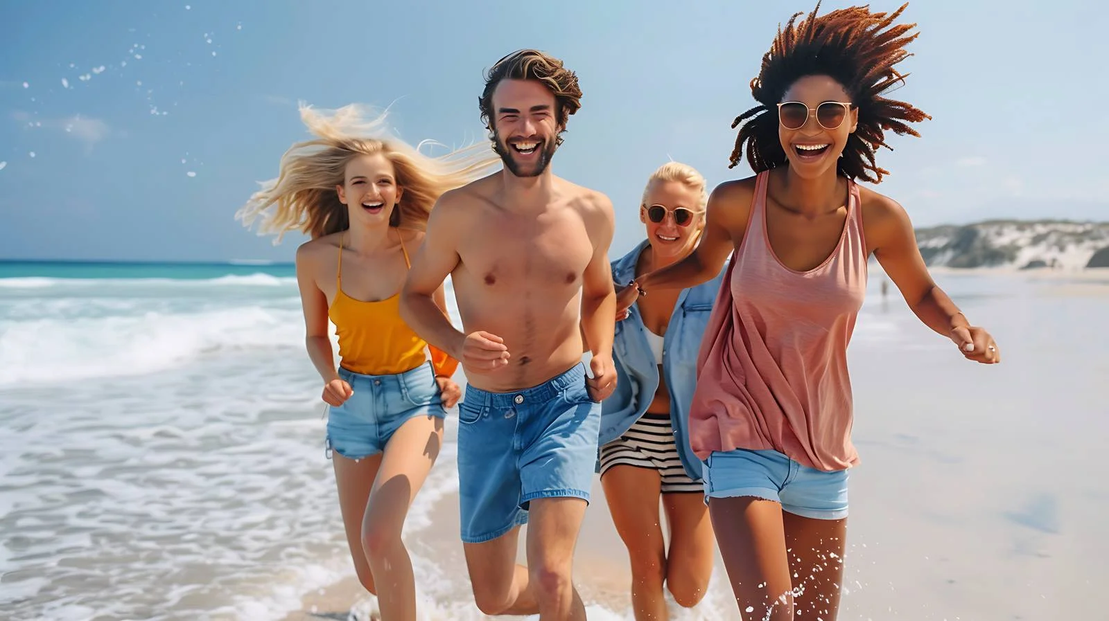 Joyful Friends Beach Run — free download from Dotvec