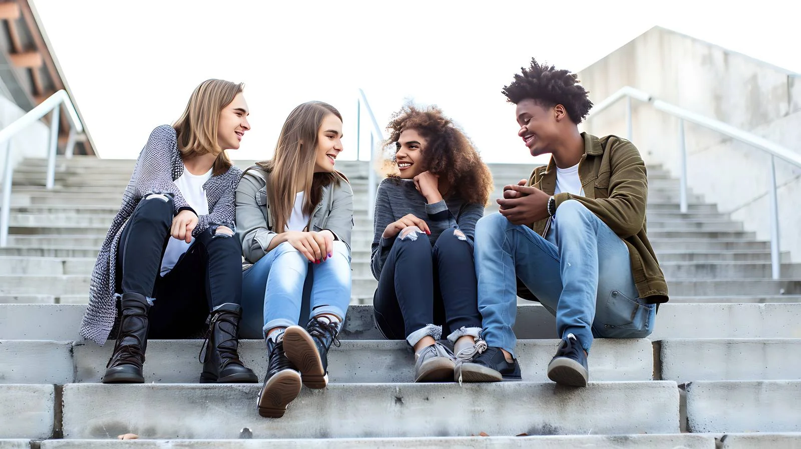 Joyful Friends Chatting Outdoors — free download from Dotvec