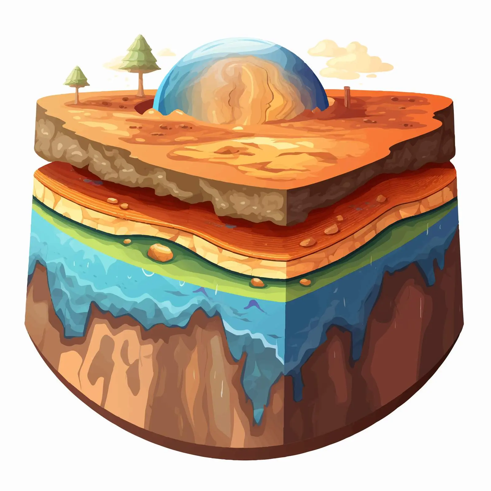 Four Layers of the Earth Vector Illustration — free download from Dotvec