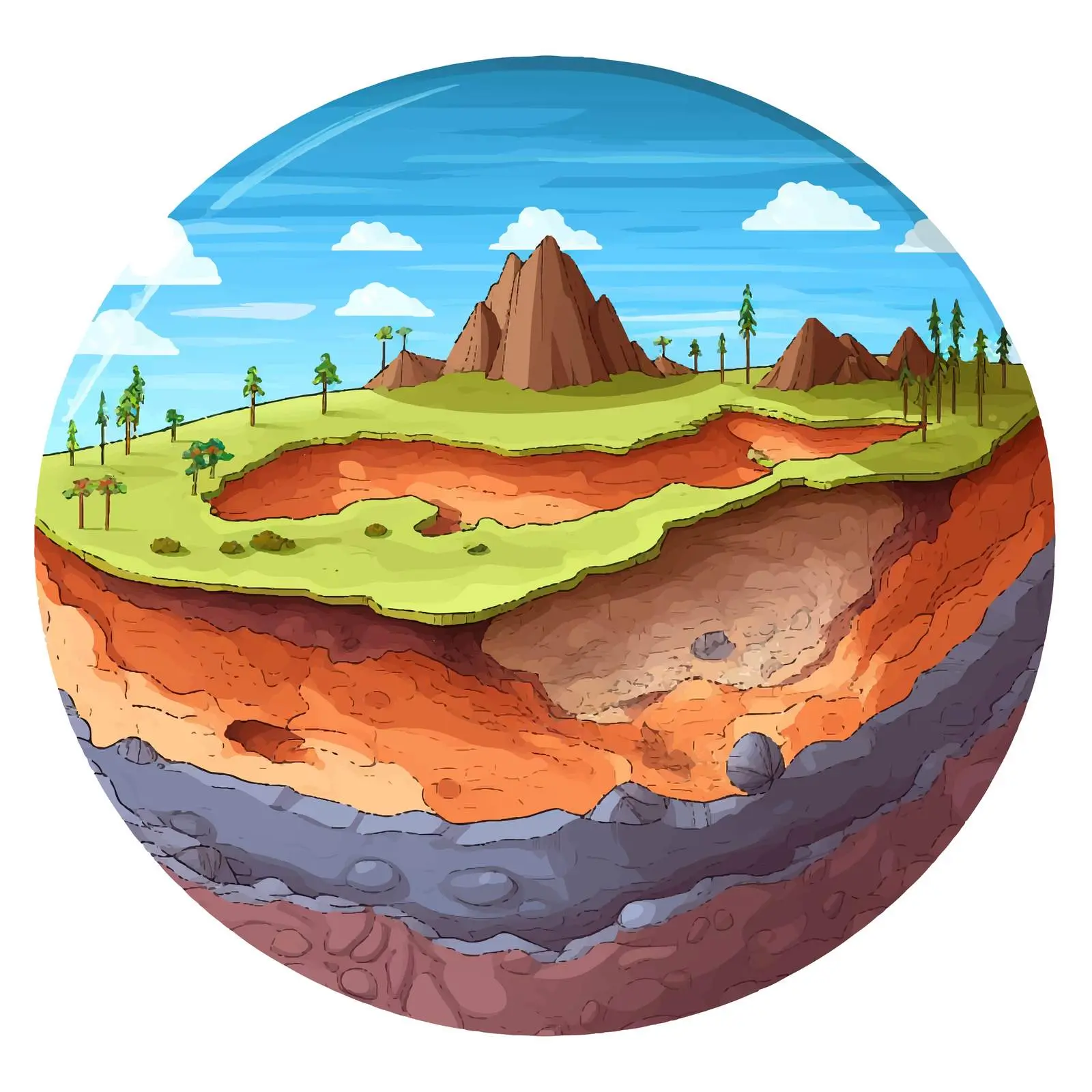 Four Layers of the Earth Illustration Vector – free earth crust image from Dotvec
