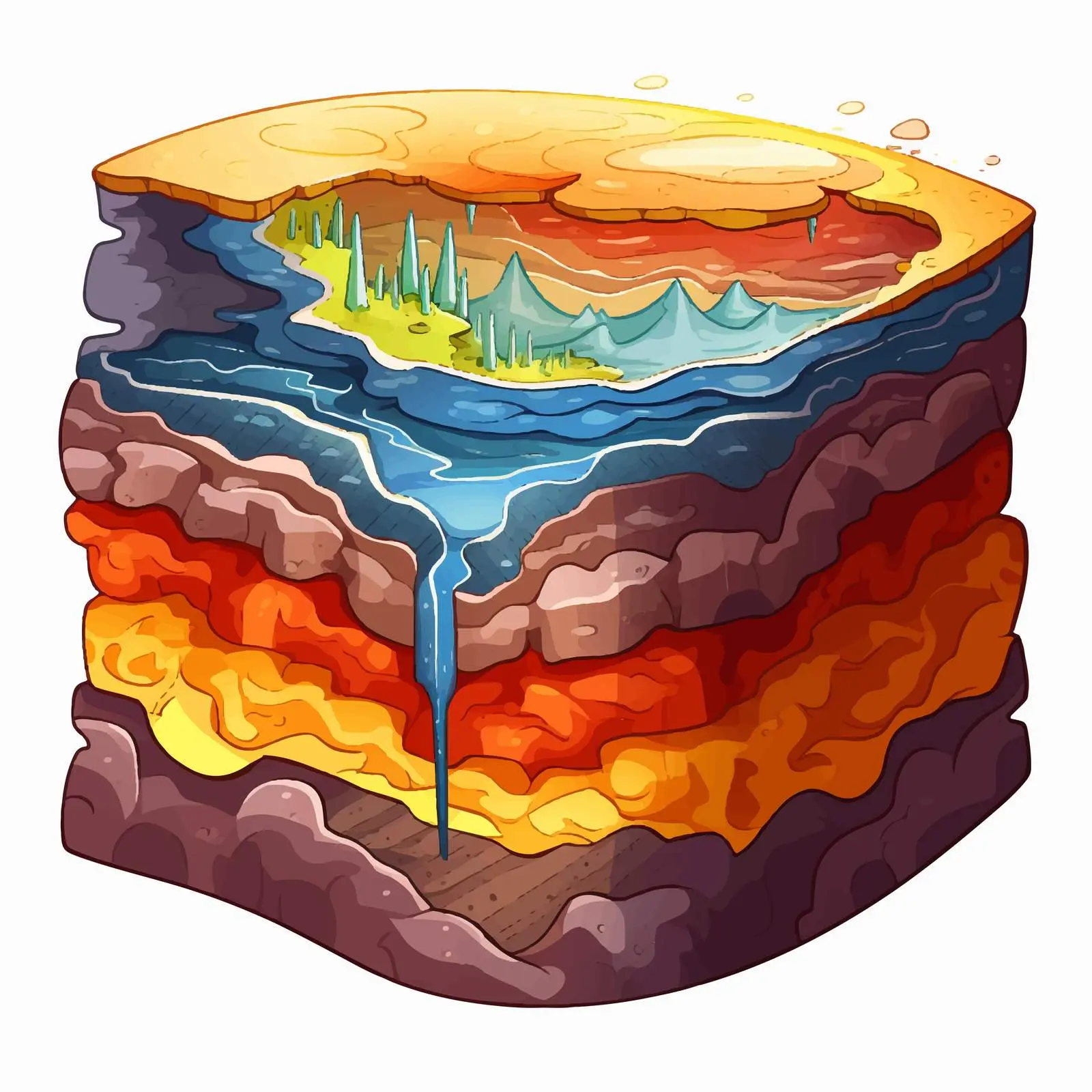 Illustration of Earth's Four Layers — free download from Dotvec