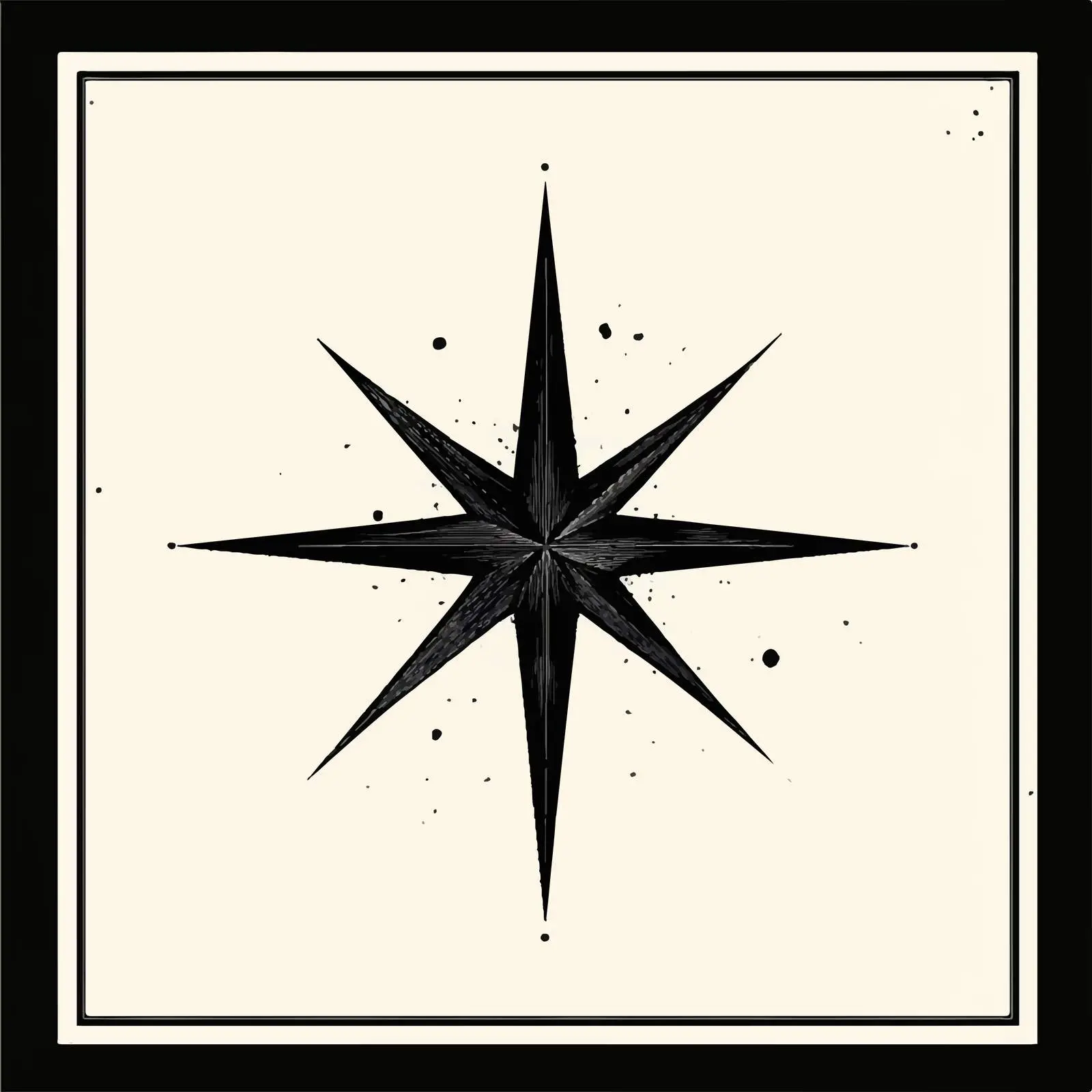 Four Pointed Star Silhouette Vector Illustration – free black star image from Dotvec