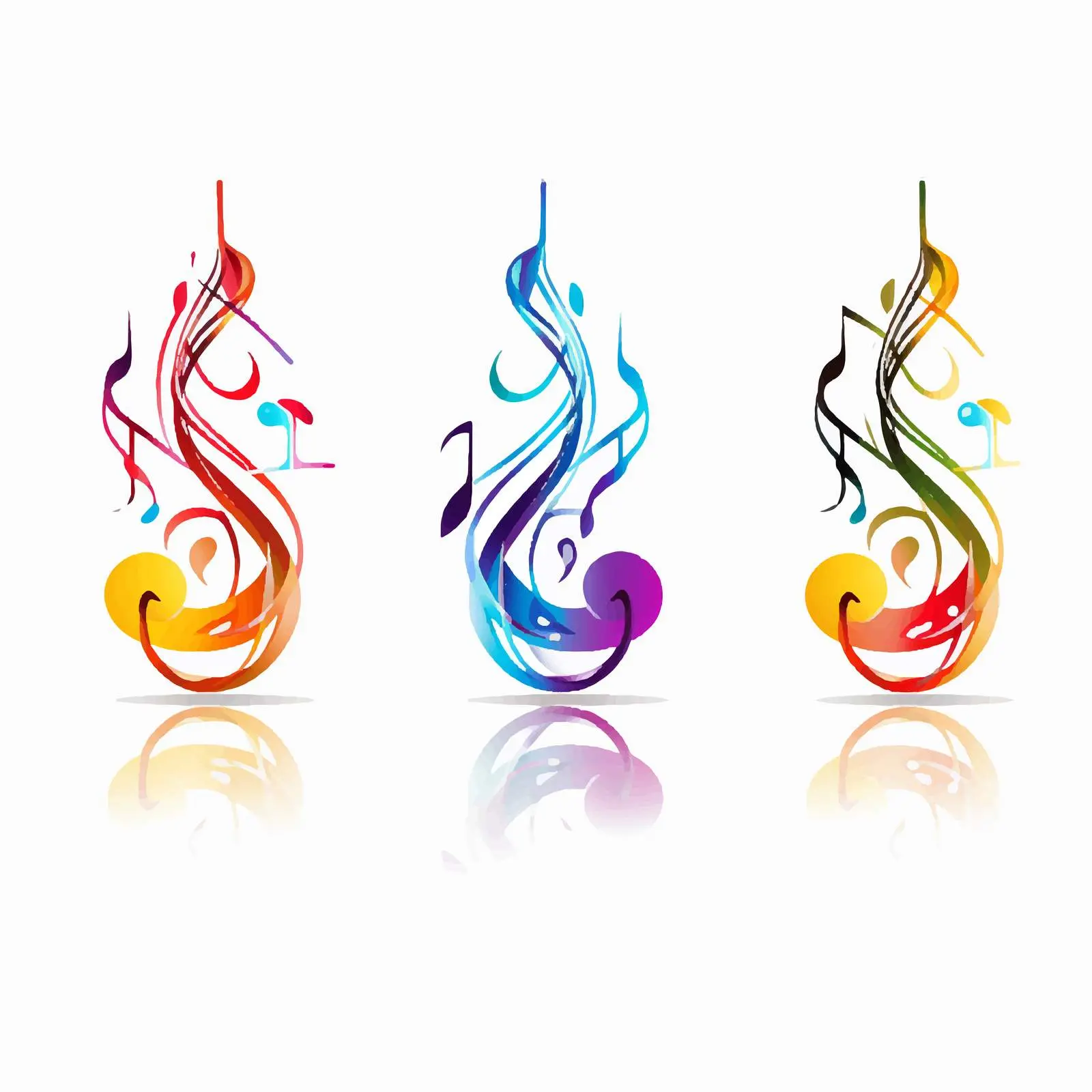 Four Cartoon Music Notes Vector Illustration – free entertaining art image from Dotvec