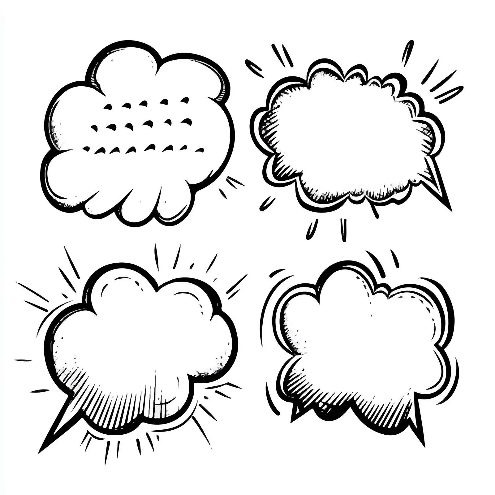 Cartoon Speech Bubbles Vector Illustration — free download from Dotvec