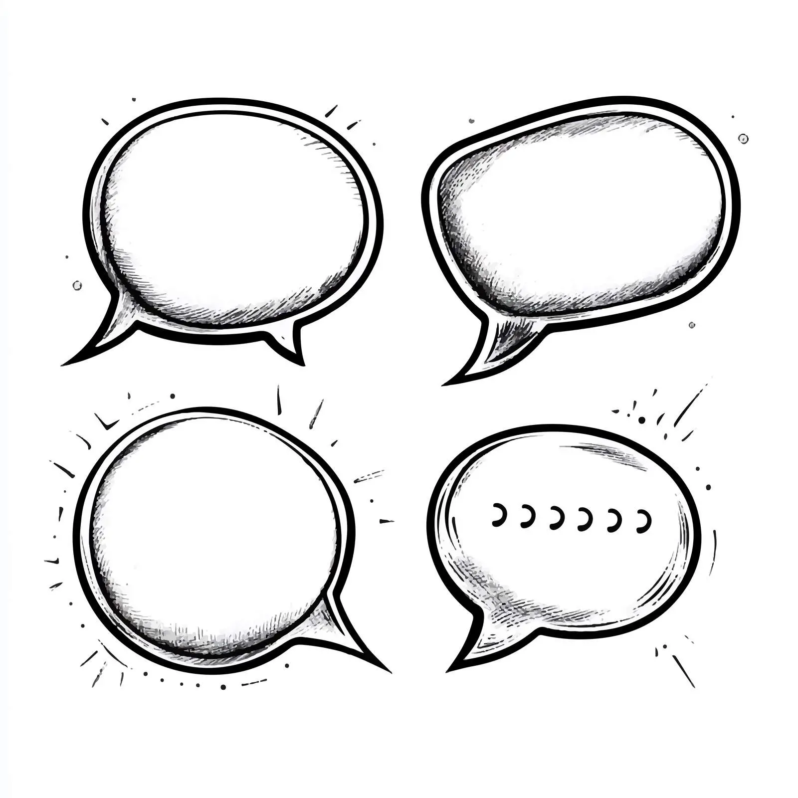 Four Cartoon Speech Bubbles Illustration Vector — free download from Dotvec