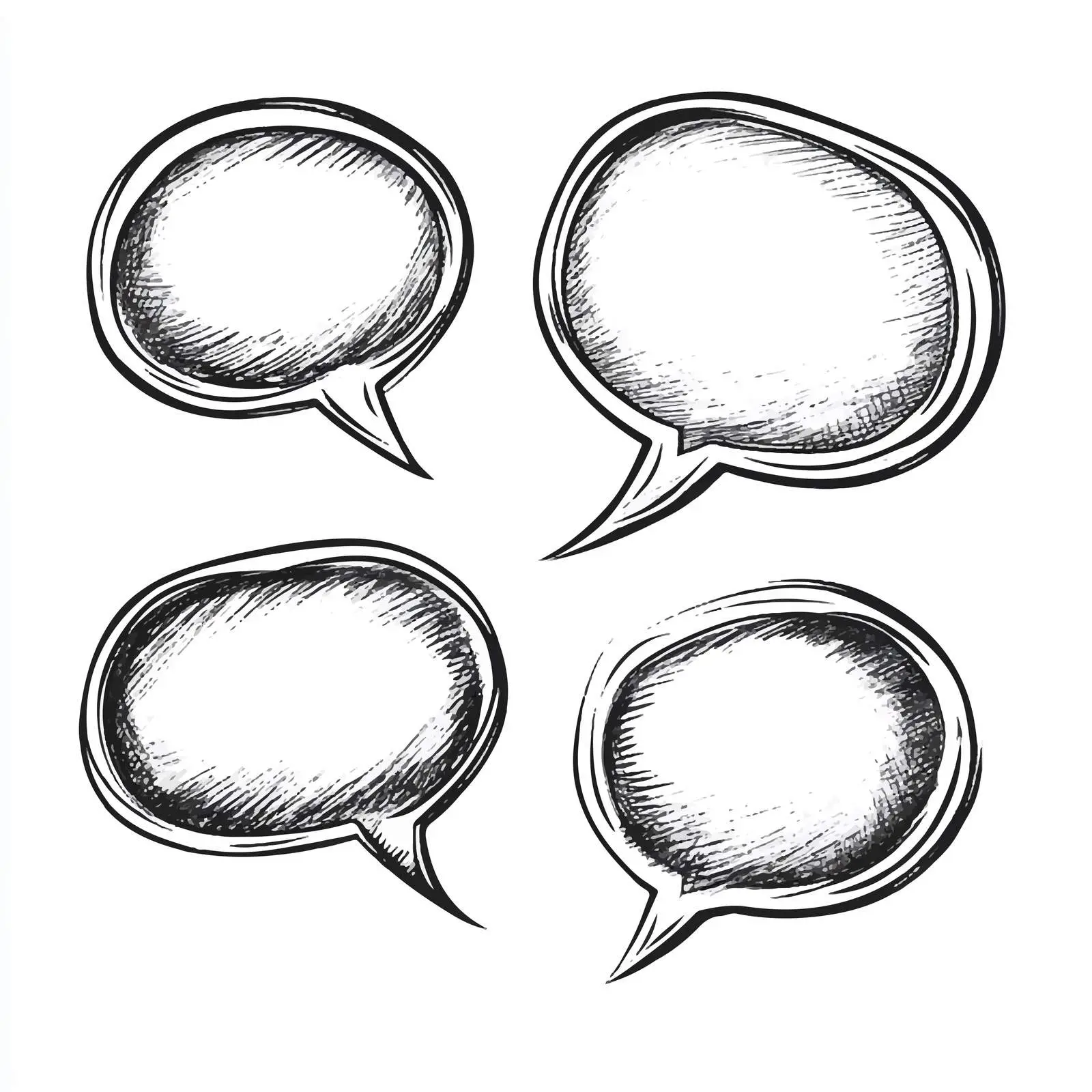 Four Cartoon Speech Bubbles Vector Illustration — free download from Dotvec