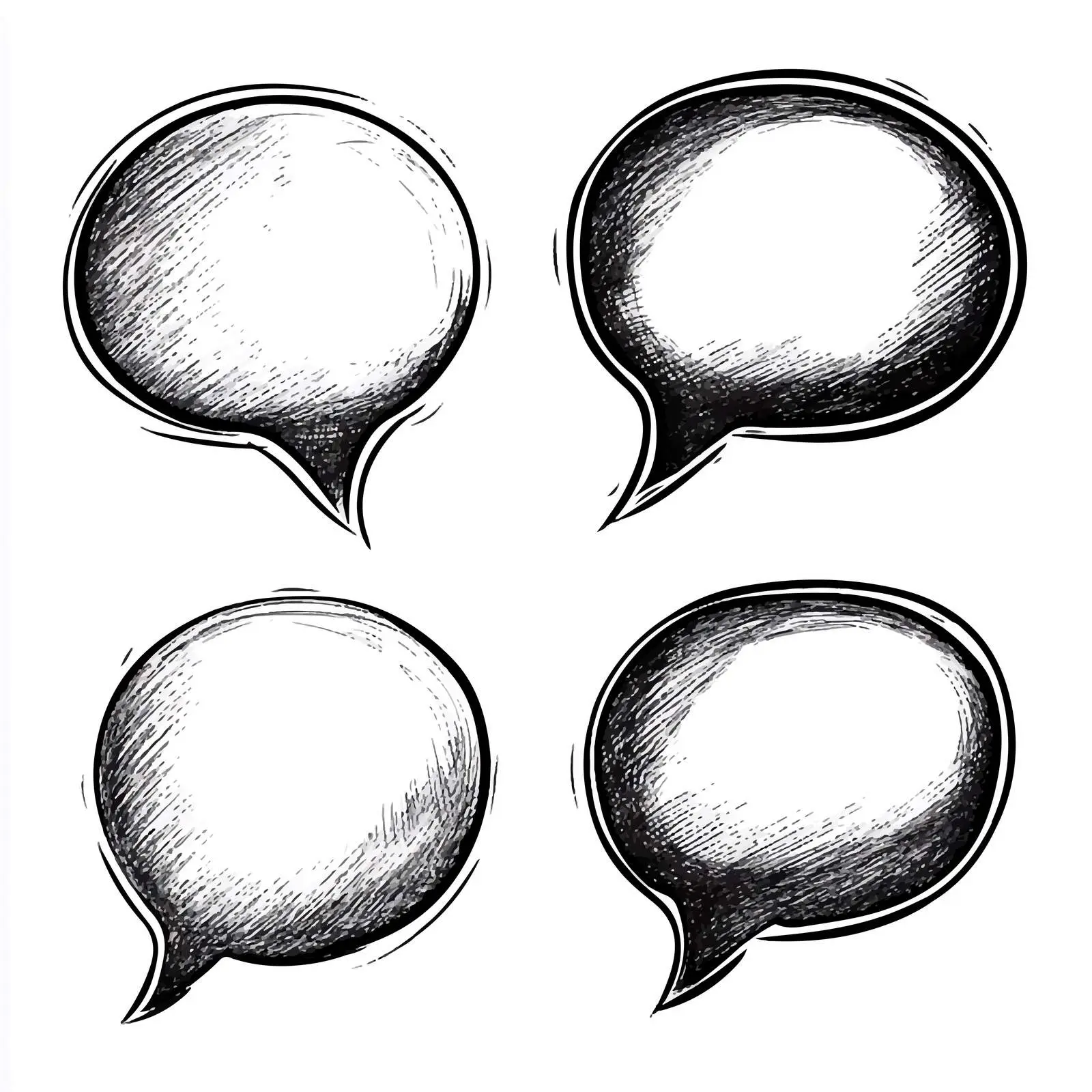 Four Cartoon Speech Bubbles Vector Illustration — free download from Dotvec