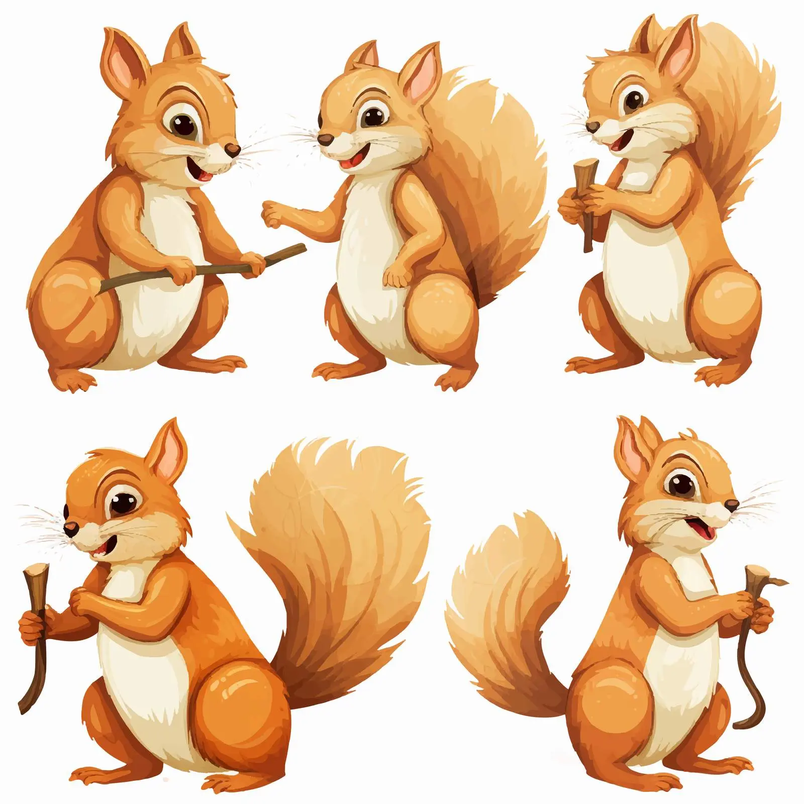 Squirrels Enjoying Fun Activities Vector Illustration — free download from Dotvec