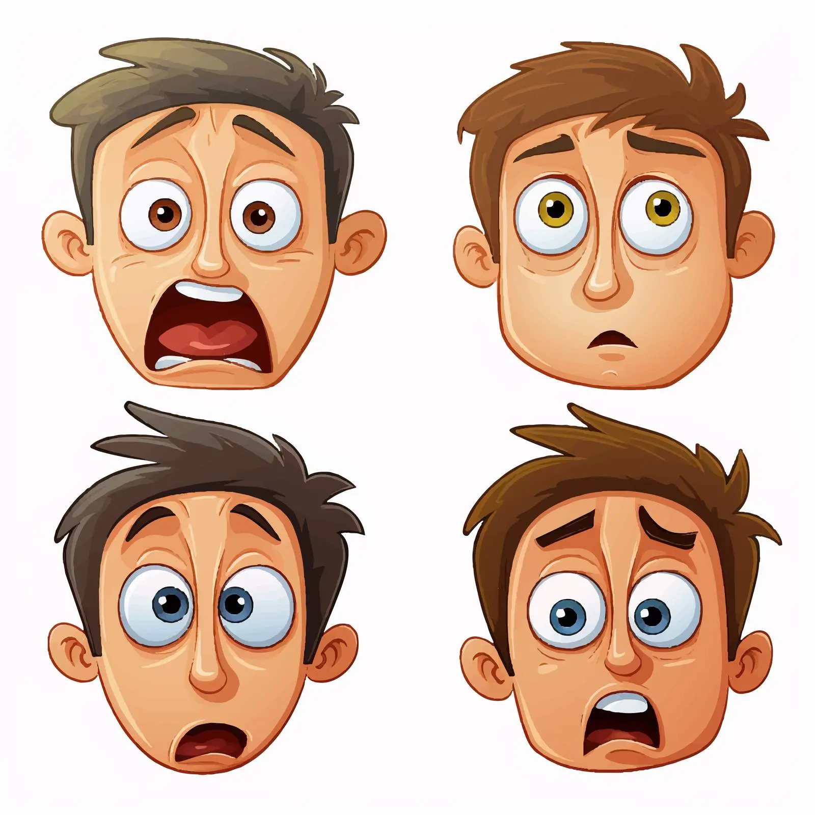 Four Variations of a Worried Face Vector — free download from Dotvec